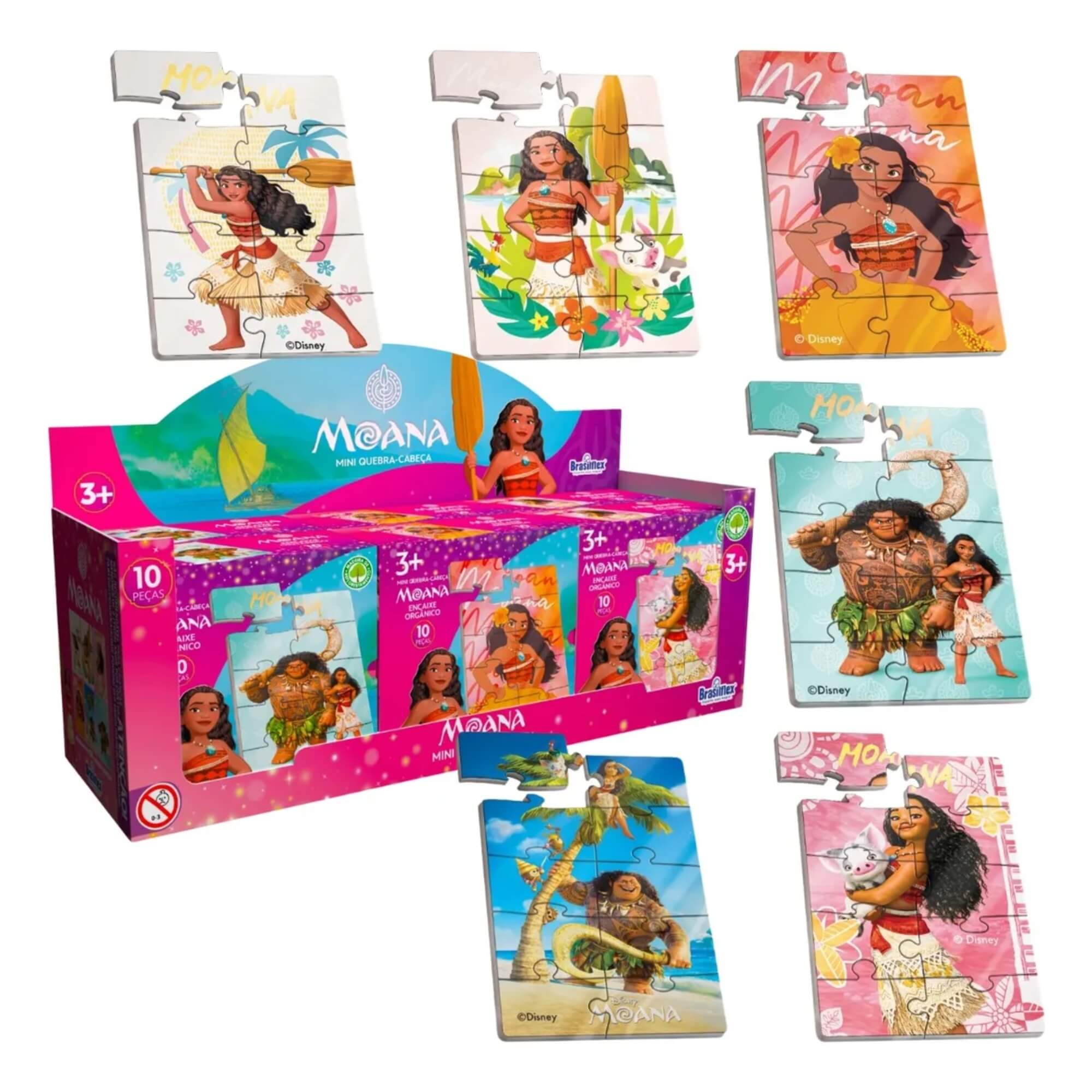 Mini Quebra-Cabeça de Madeira - Moana - Sortido e Unitário Pais e Filhos - 811082-1