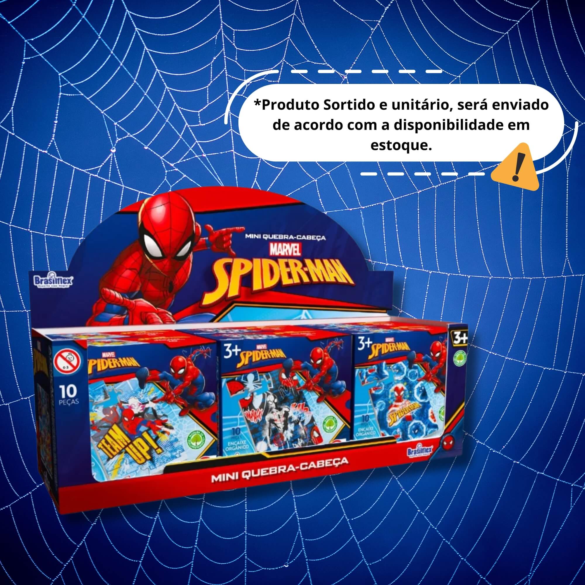 Mini Quebra-Cabeça de Madeira - Homem Aranha - Sortido e Unitário Pais e Filhos - 811083-1