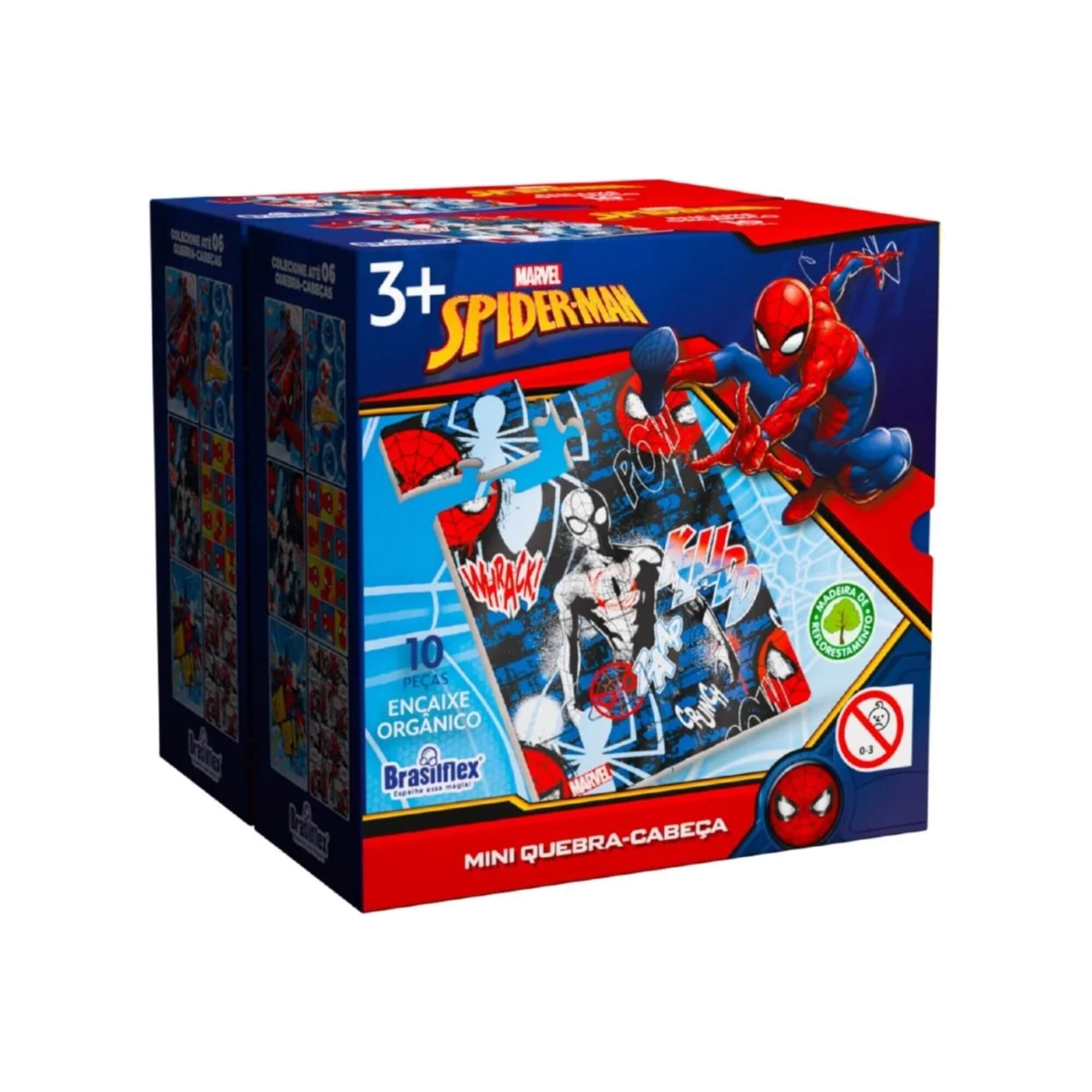 Mini Quebra-Cabeça de Madeira - Homem Aranha - Sortido e Unitário Pais e Filhos - 811083-1