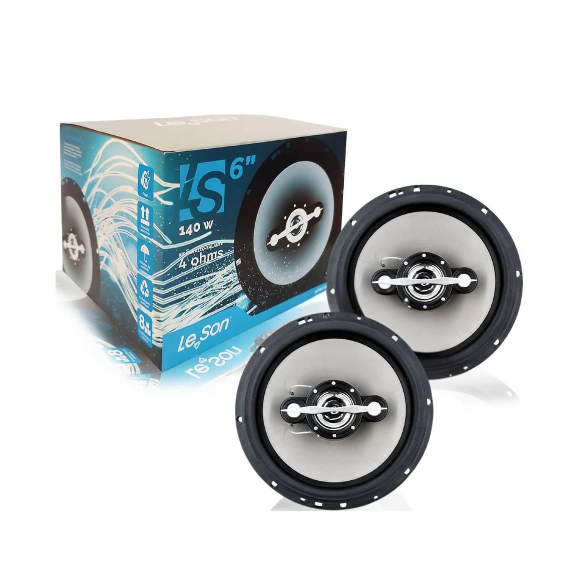 COMP Kit 4 Alto Falantes 6" Quadriaxial 70W RMS Cada e 280 Watts o Kit Leson LS6 - 2LS070060