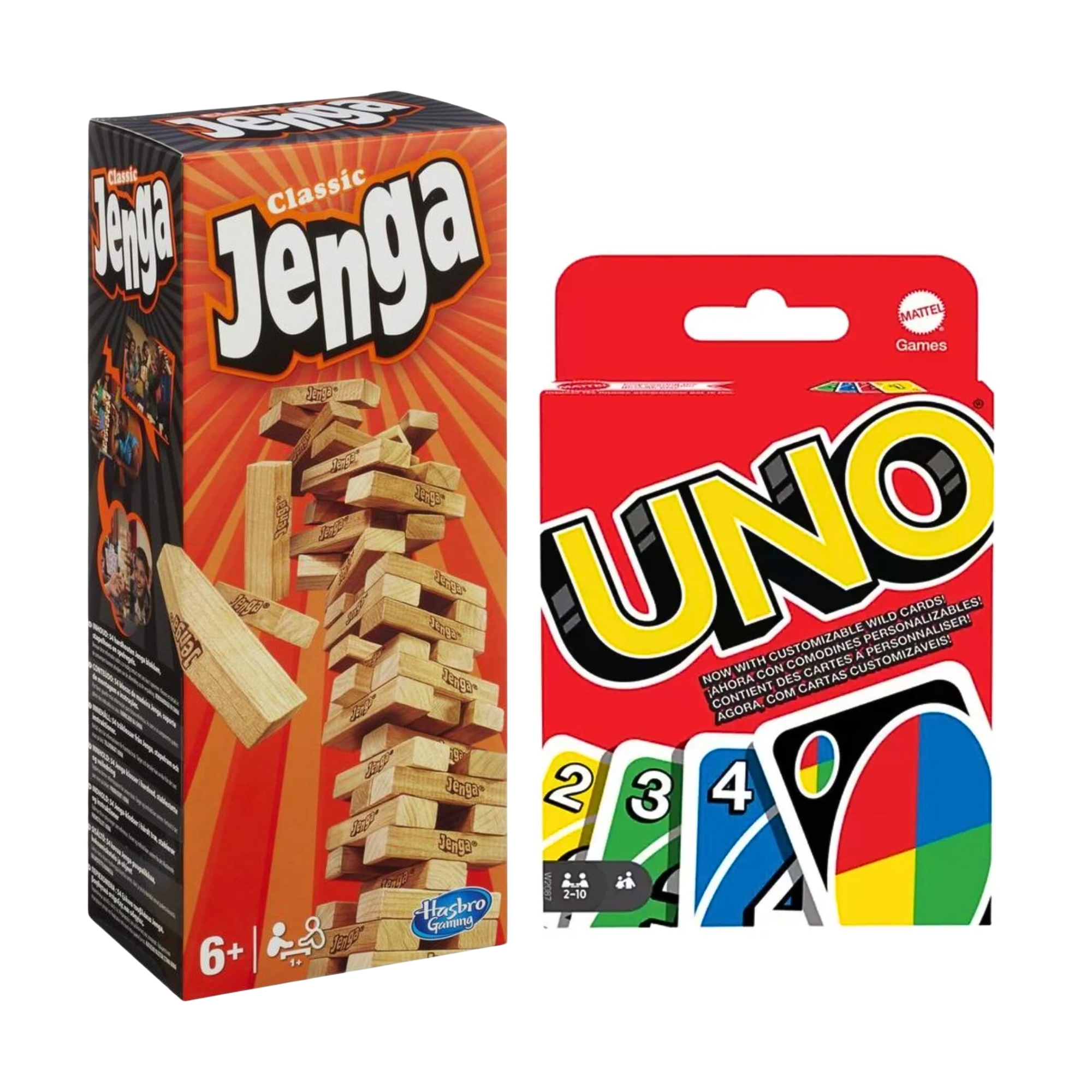 COMP Jogo Uno Cartas Baralho Jenga Torre De Mesa Tabuleiro Original Clássico - Mattel Hasbro