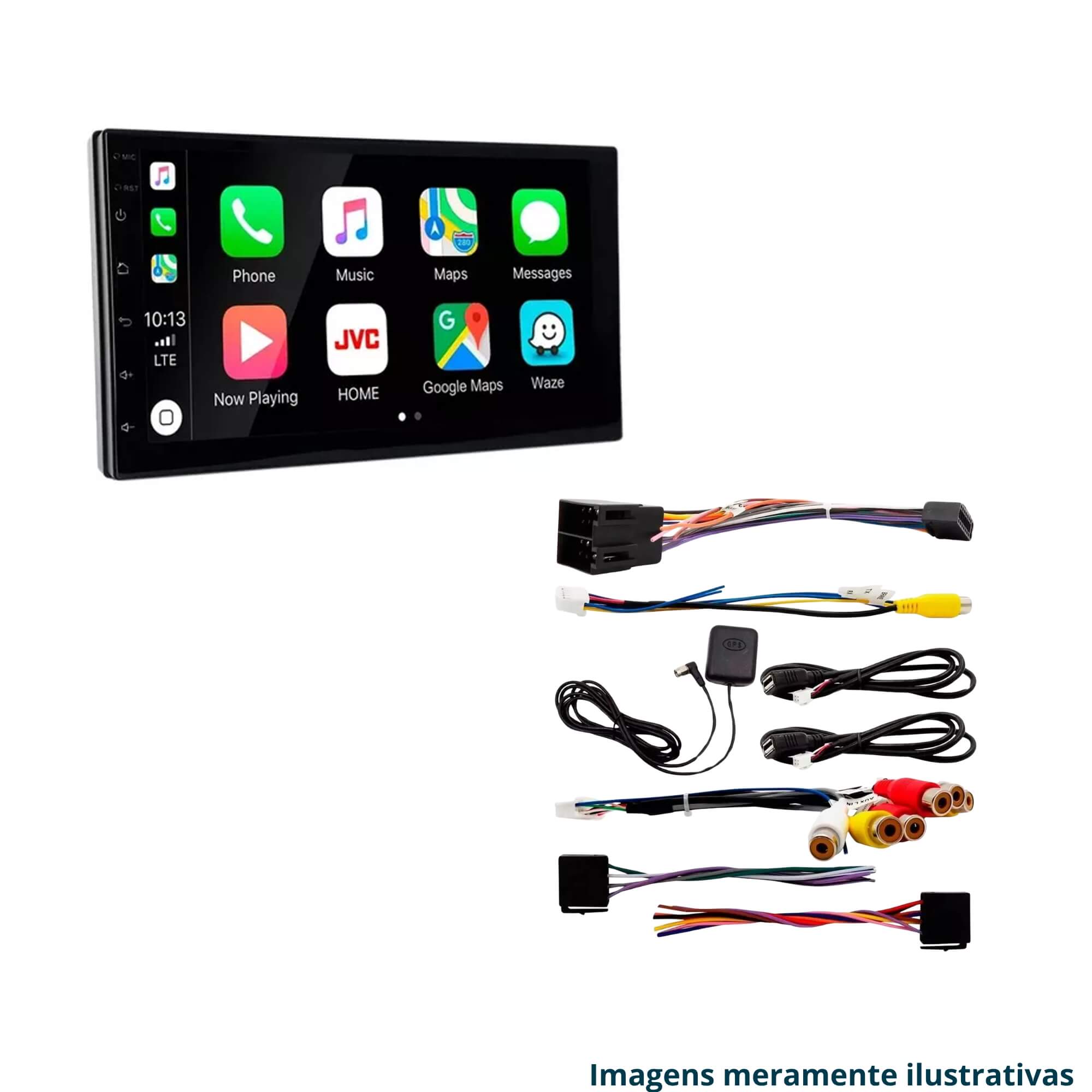 COMP Central Multimidia HB20 2012 a 2019 13 SLIM 7" 2+32GB + Chicotes + Camera Ré + Moldura 2 Din 7"