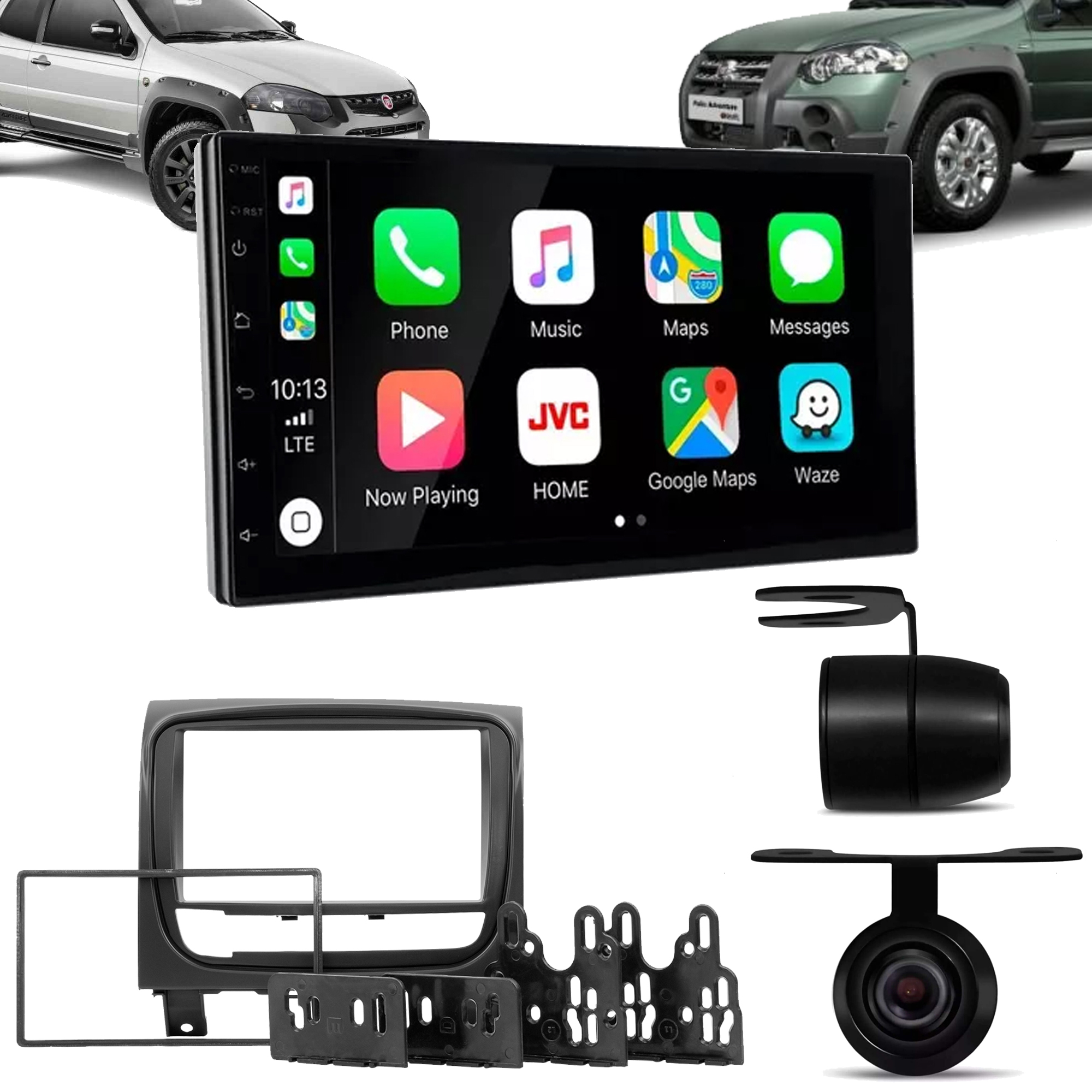 COMP Kit Multimidia Strada Palio Weekend Siena 2013 diante Android 13 7" 2+32GB + Câmera de ré - HT-7210CA