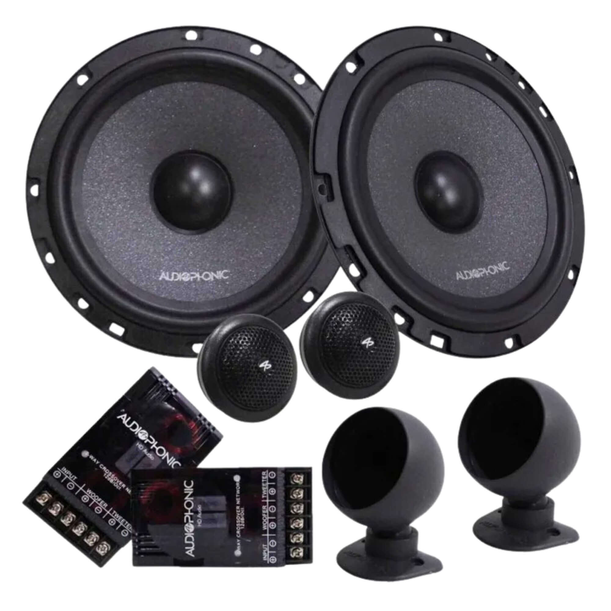 COMP Kit Som HB20 Dianteiro Alto Falante 6,5"  Audiophonic KC 6.3 + CB 650 Alta Qualidade + Aro Adaptador