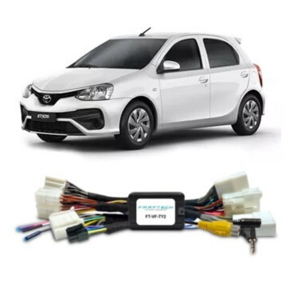 COMP Interface de Video Toyota Etios 2016 até 2019 + Câmera de Ré Pro Line Borboleta Roadstar RS220B FT-VF-TY2  Faaftech