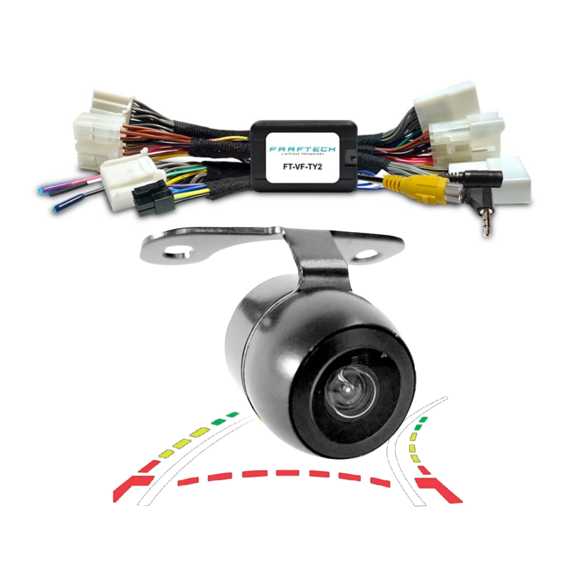 COMP Interface de Video Toyota Etios 2016 até 2019 + Câmera de Ré Pro Line Borboleta Roadstar RS220B FT-VF-TY2  Faaftech