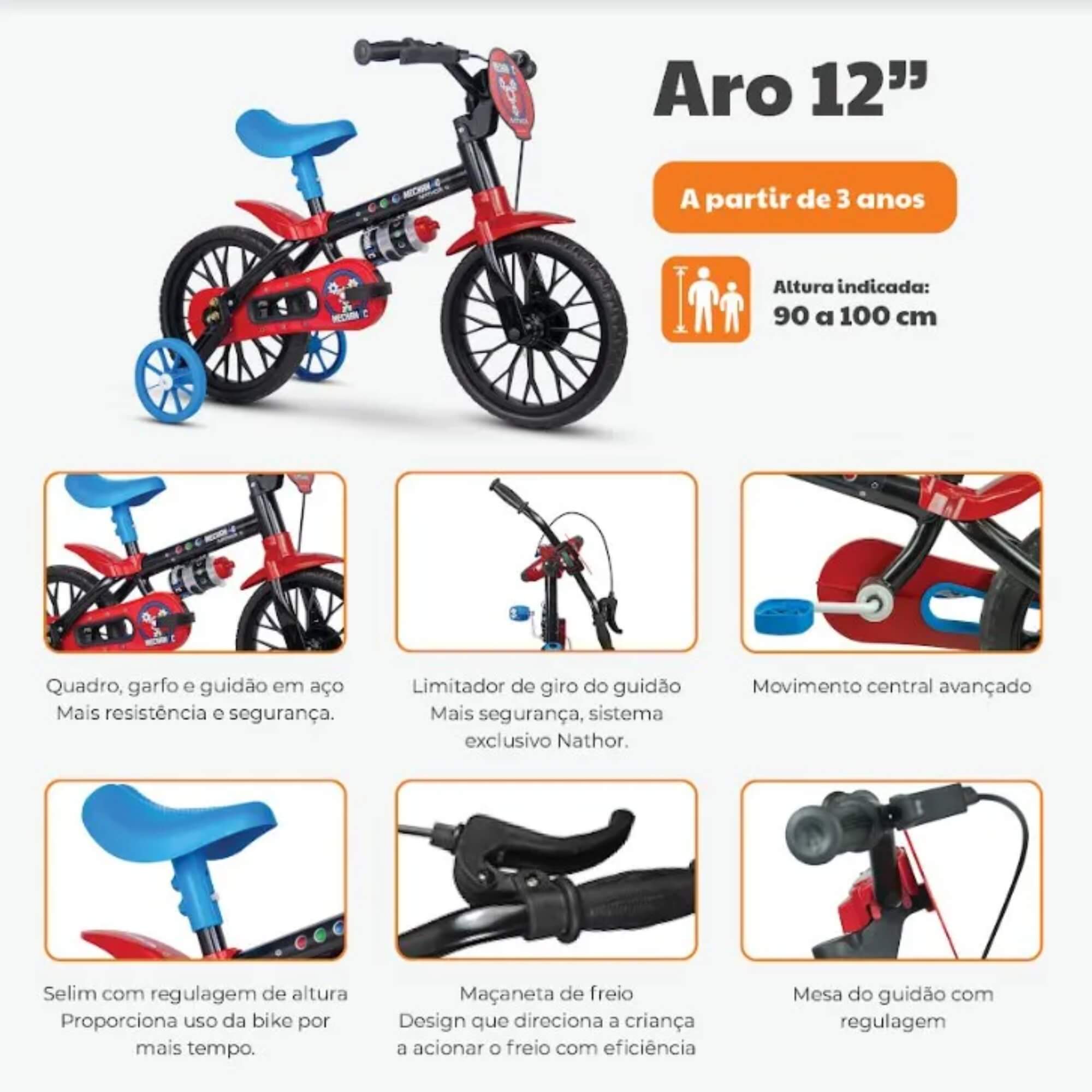 Bicicleta Infantil Aro 12" Barbie Mattel - Nathor