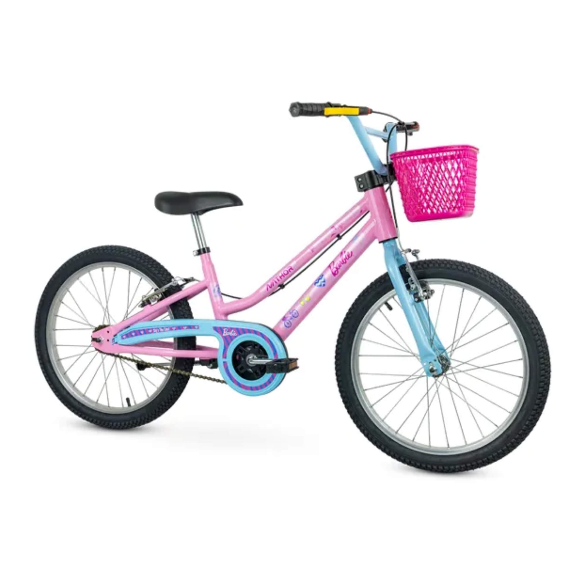 Bicicleta Infantil Aro 20" Barbie Mattel cor Rosa e Azul Nathor - 101370160001