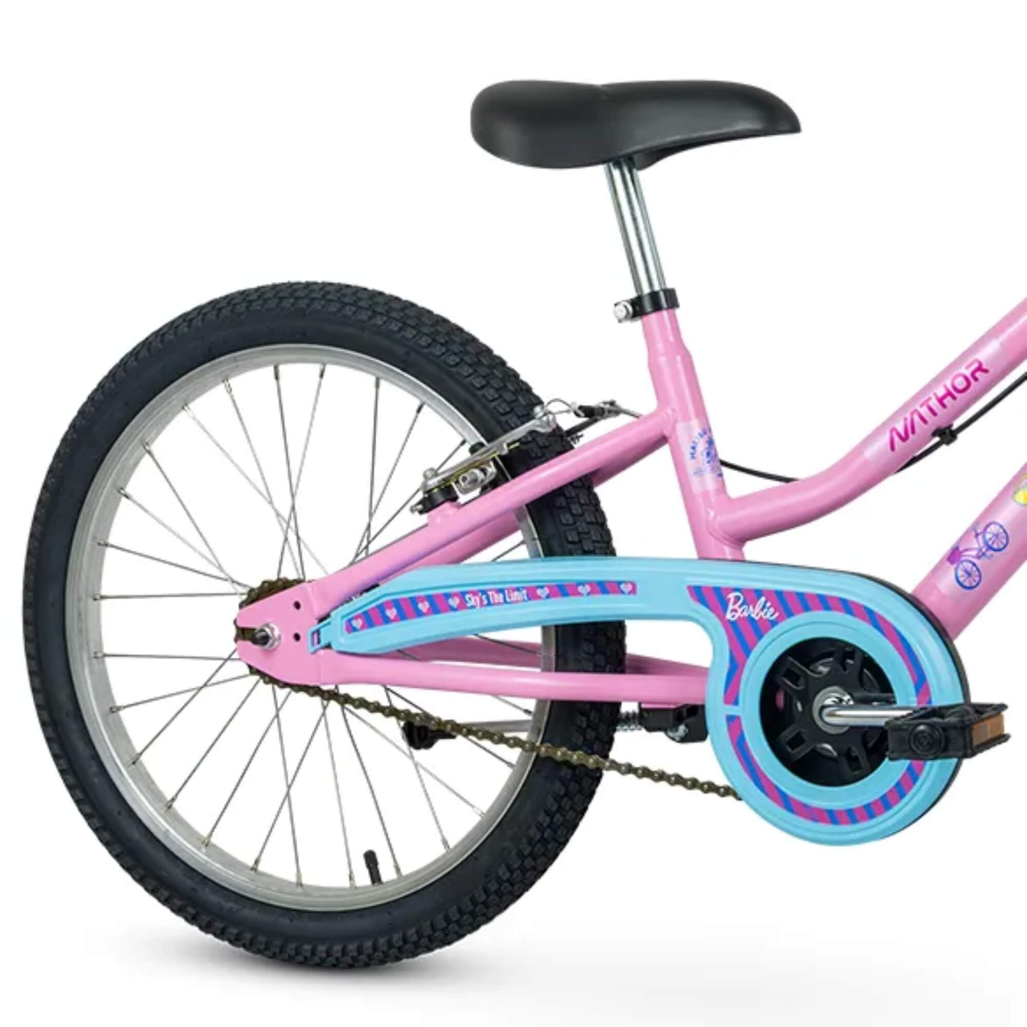 Bicicleta Infantil Aro 20" Barbie Mattel cor Rosa e Azul Nathor - 101370160001