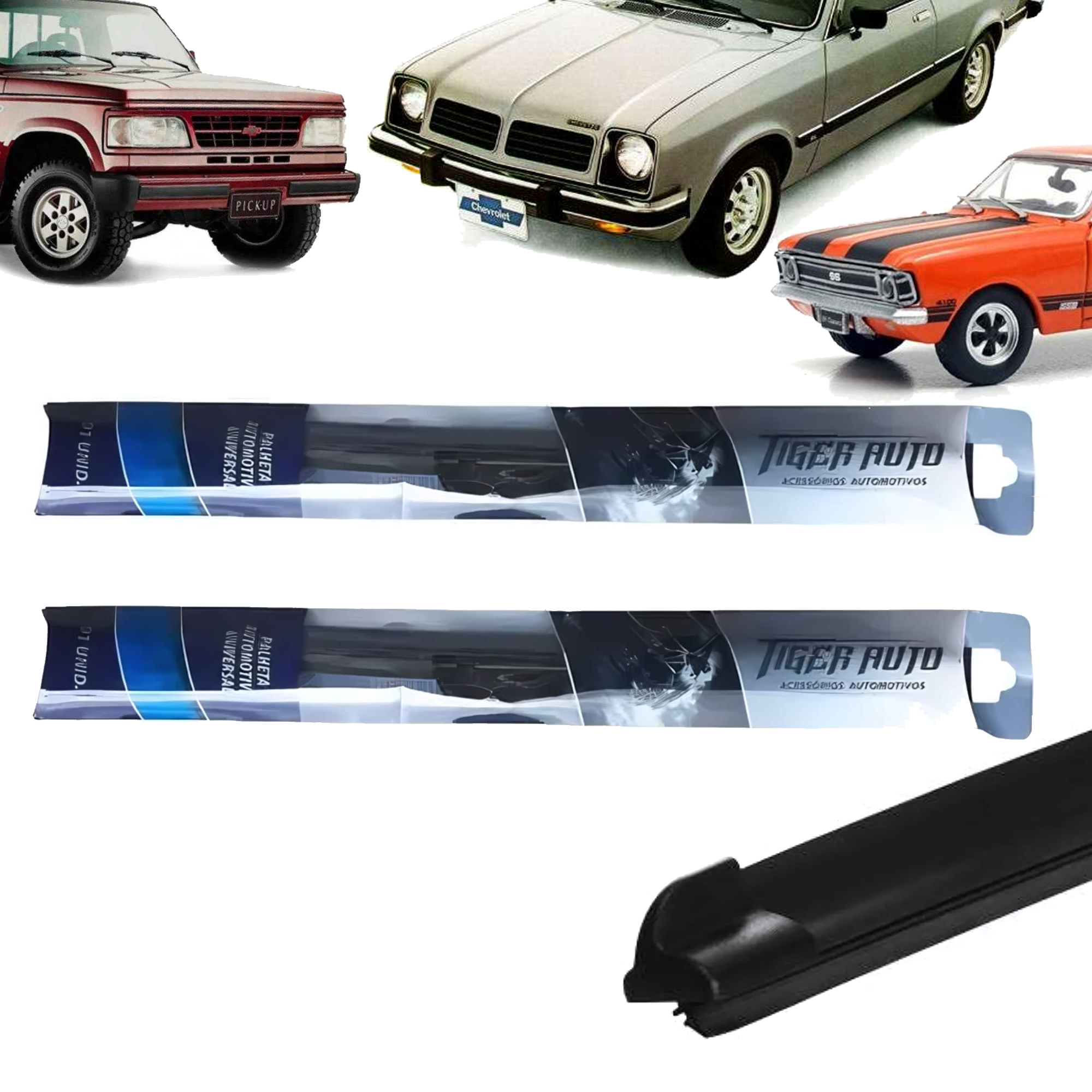 COMP Par Palheta Limpador Parabrisa Dianteiro A10 C10 D10 D20 Opala Chevette Tiger