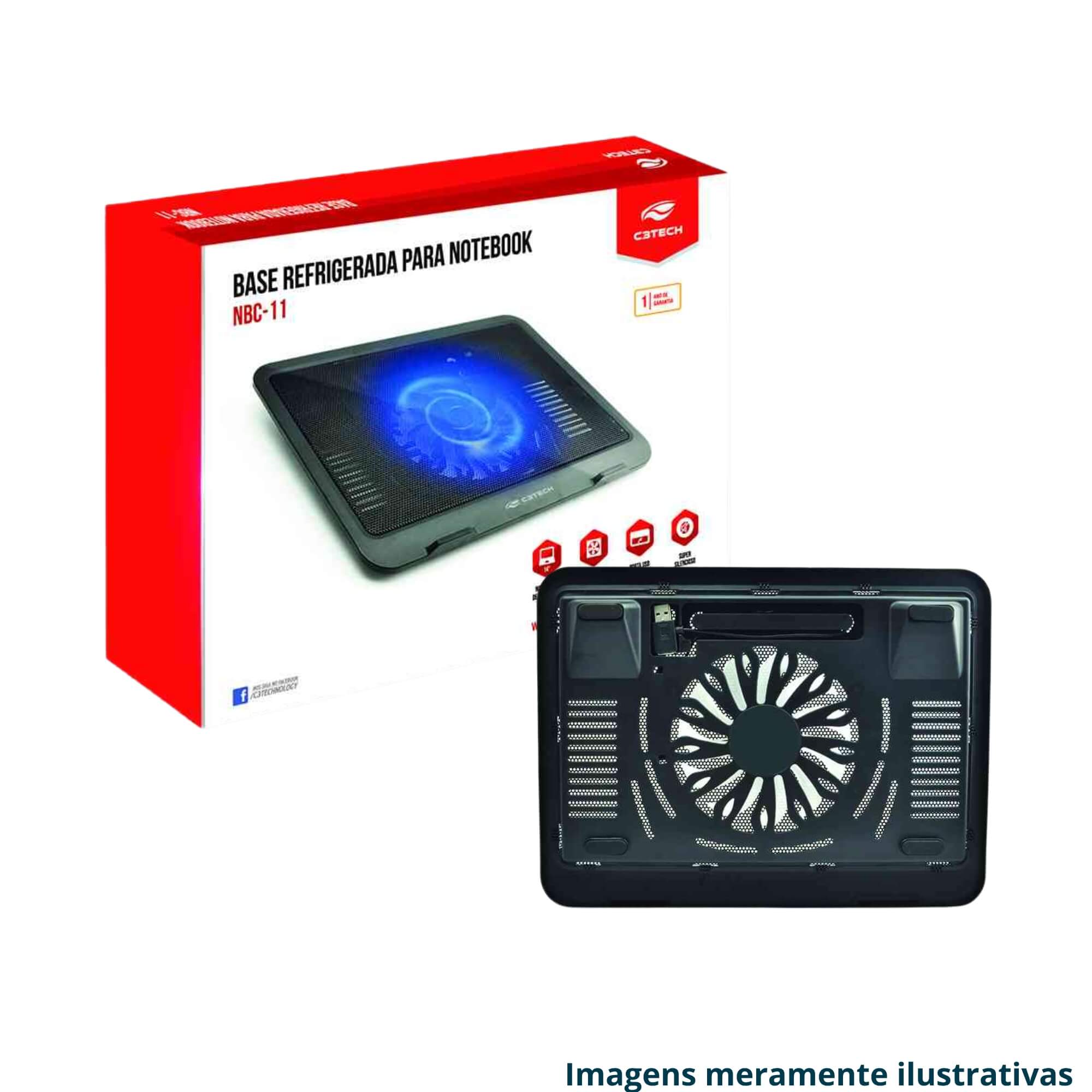 COMP Kit Base para Notebook 14" + Mouse Gamer LED c/ Fio 2400 Dpi RGB + Mousepad