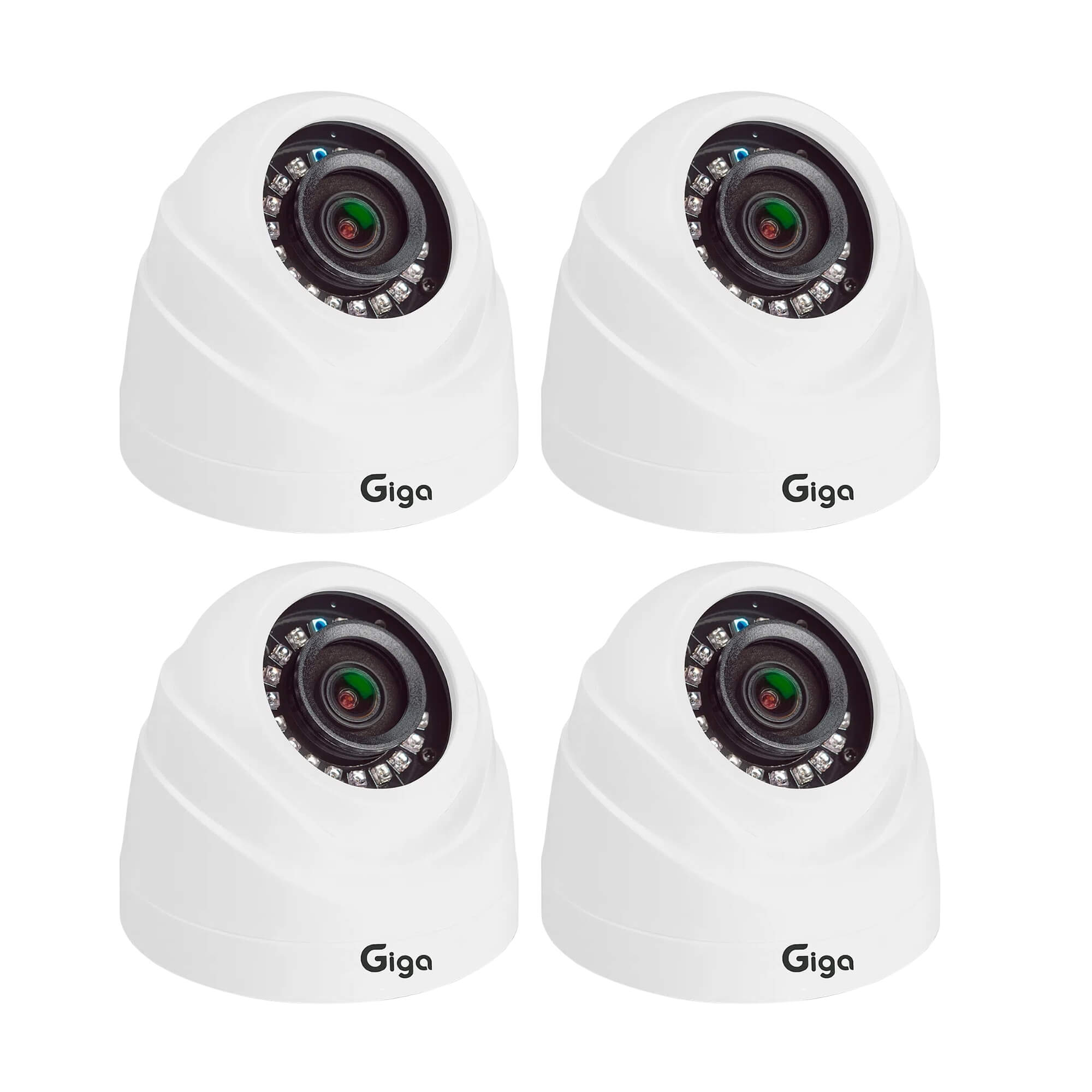 COMP Kit c/ 4 Câmeras Dome 1080P Orion IR 20M Sensor 1/3 3.6MM 12 Led SMD D-WDR Giga GS0470A
