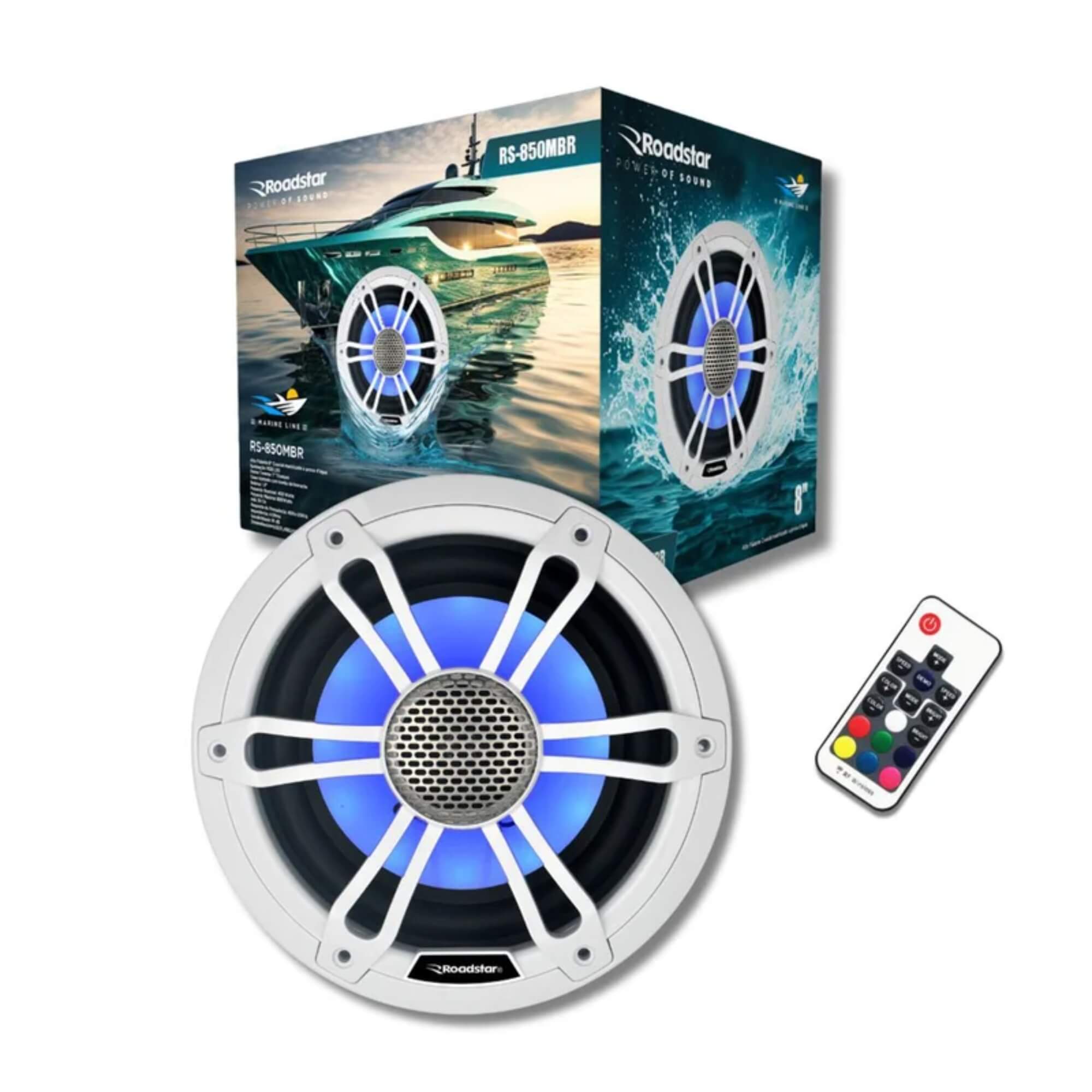 Par de Alto Falante 8" Coaxial Marinizado À Prova D'Água Roadstar - RS850MBR MI