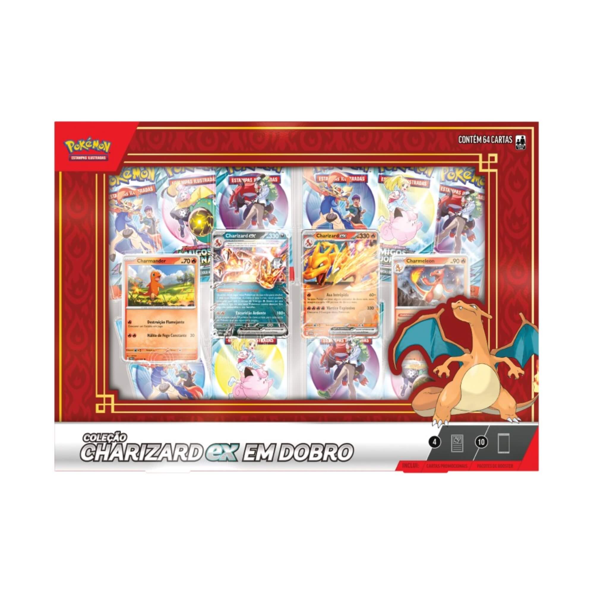 Box Pokemon Coleção Charizard EX em Dobro Copag - 35582