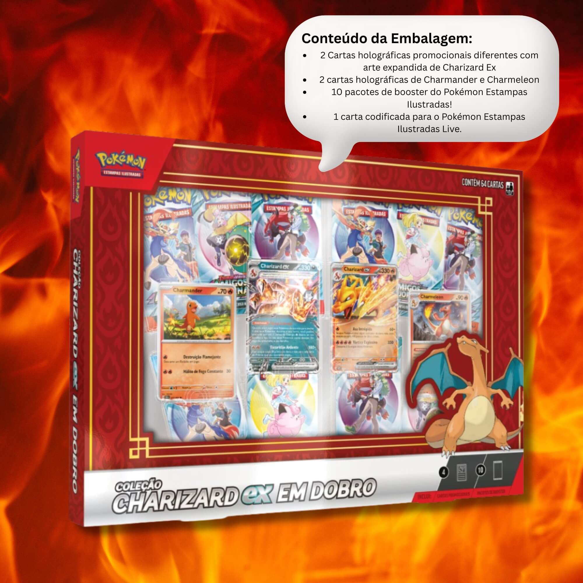 Box Pokemon Coleção Charizard EX em Dobro Copag - 35582