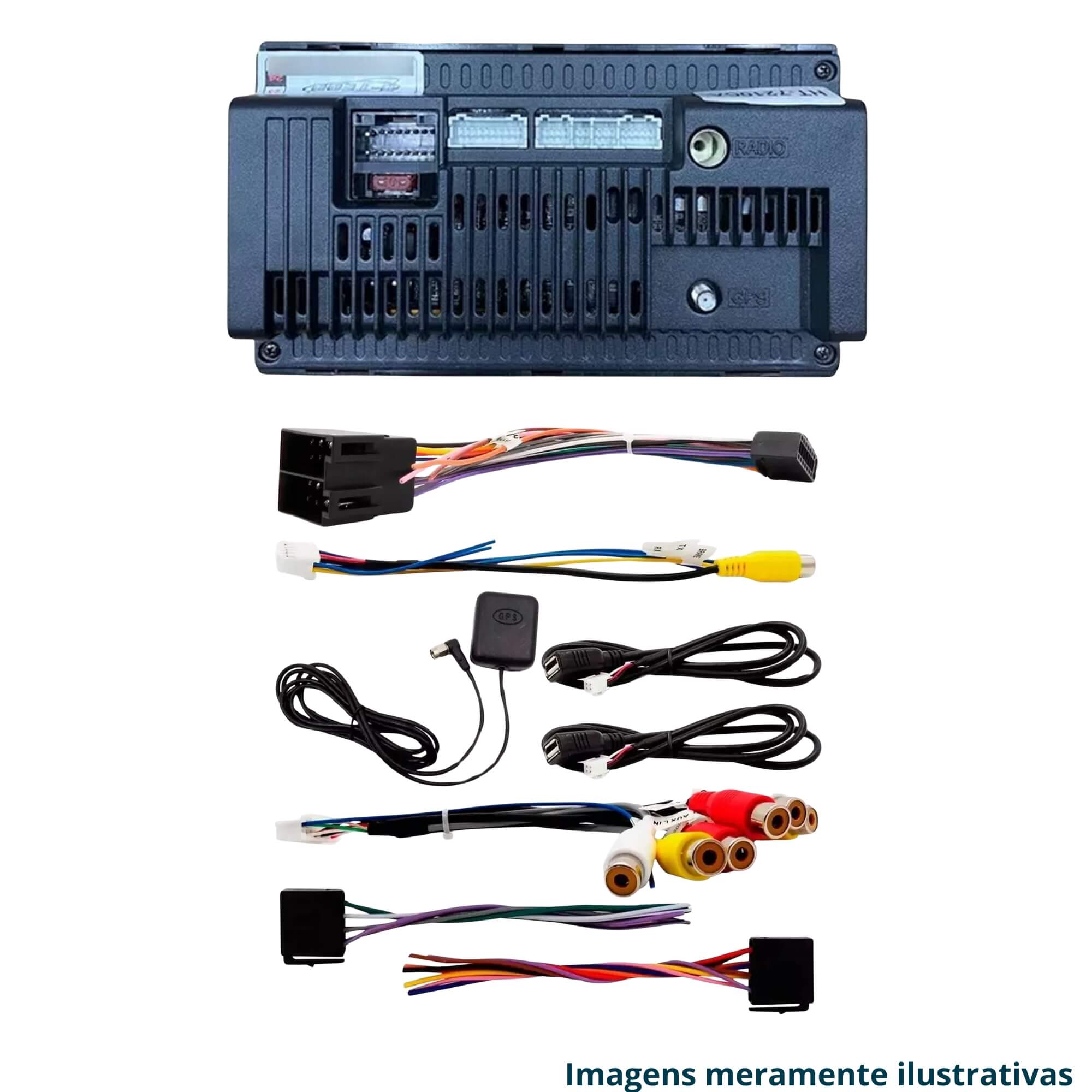 COMP Kit Honda CRV 2009/2011 Multimidia 7" 2+32GB + Câmera de Ré + Moldura + Kit Chicote e Antena
