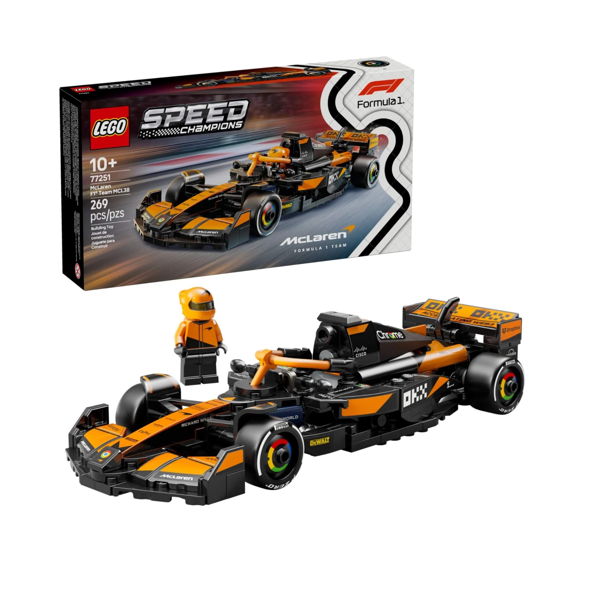 LEGO Blocos de Montar Speed Champions - McLaren F1 Team MCL38 269 Peças - 4111177251