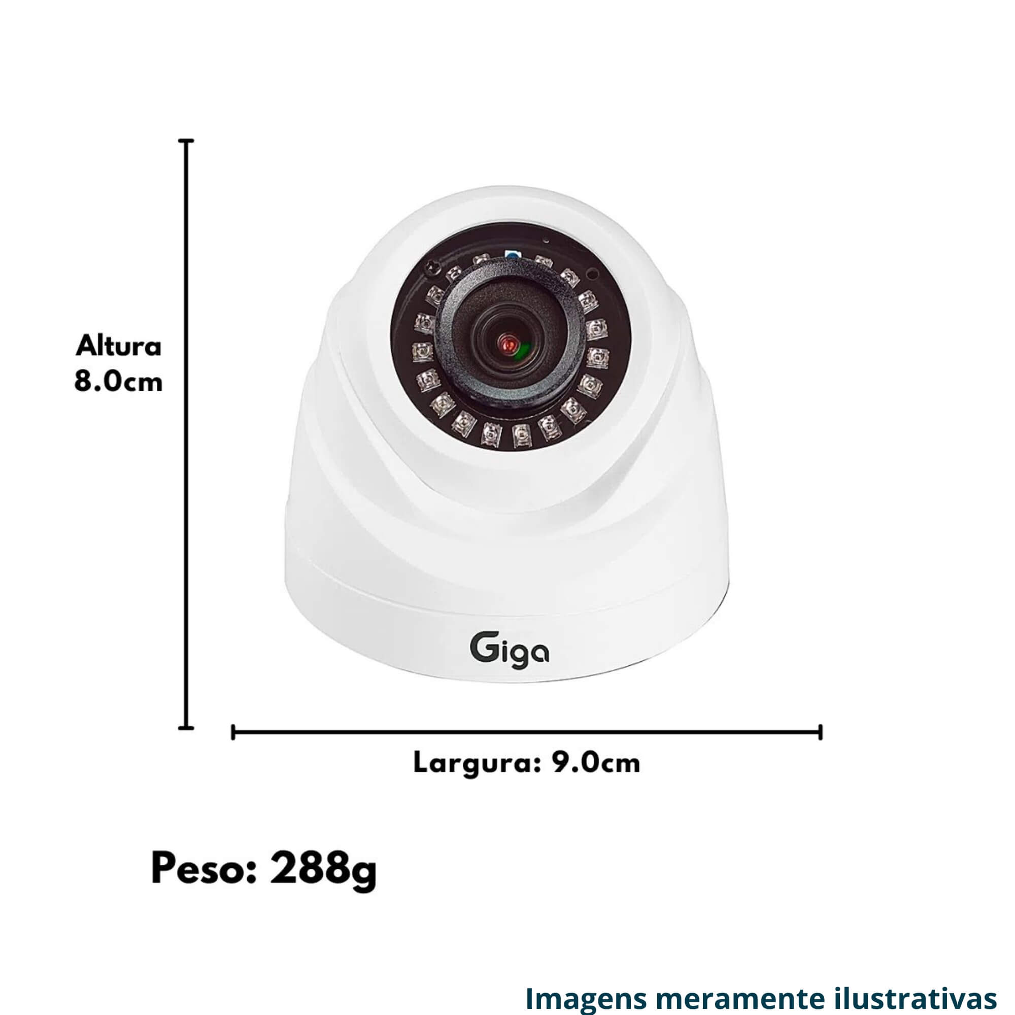 COMP Kit c/ 6 Câmeras Dome 1080P Orion IR 20M Sensor Digital1/3 3.6MM 12 Led SMD D-WDR Giga GS0470A