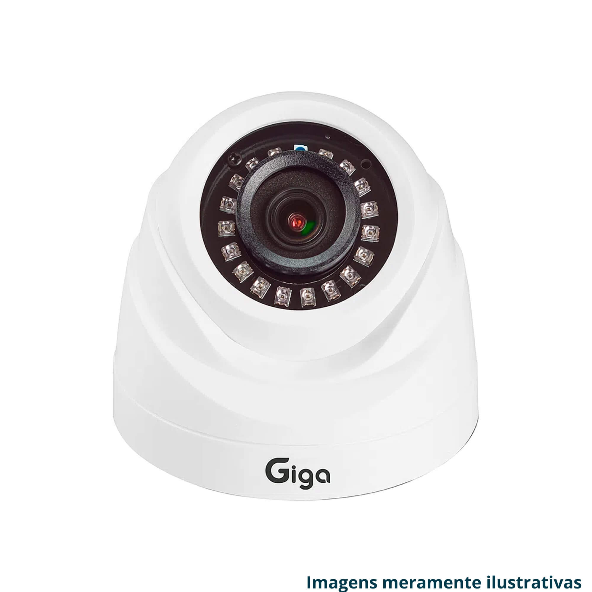 COMP Kit c/ 6 Câmeras Dome 1080P Orion IR 20M Sensor Digital1/3 3.6MM 12 Led SMD D-WDR Giga GS0470A