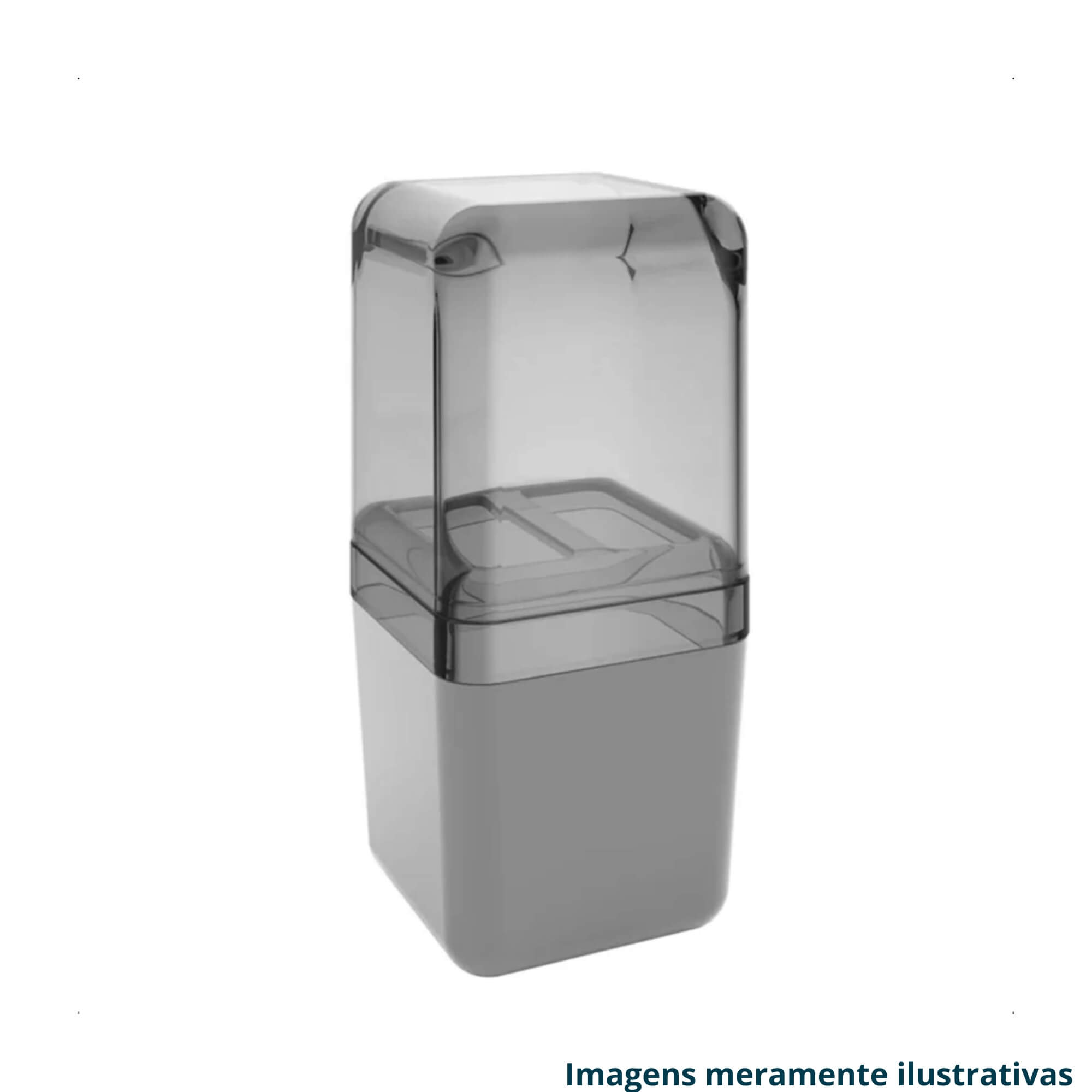 COMP Kit de Acessórios p/ Banheiro Lixeira Inox c/ Pedal e Balde 12L + 3 Peças Cube Cinza Brinox