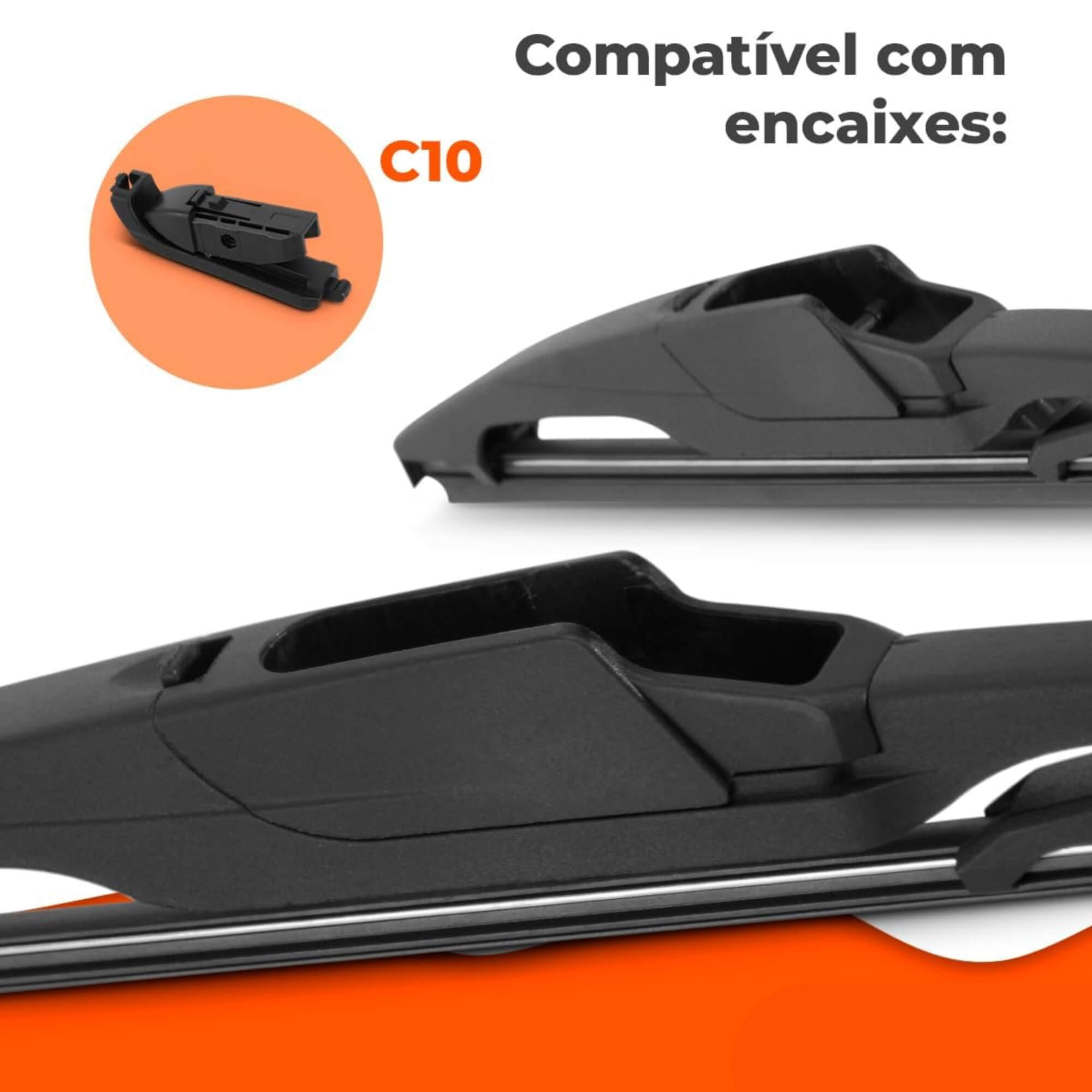 Palheta Traseira Carenada Multi Encaixes 10" Pol para T-Cross 2024 a 2026 Overvision - TC10