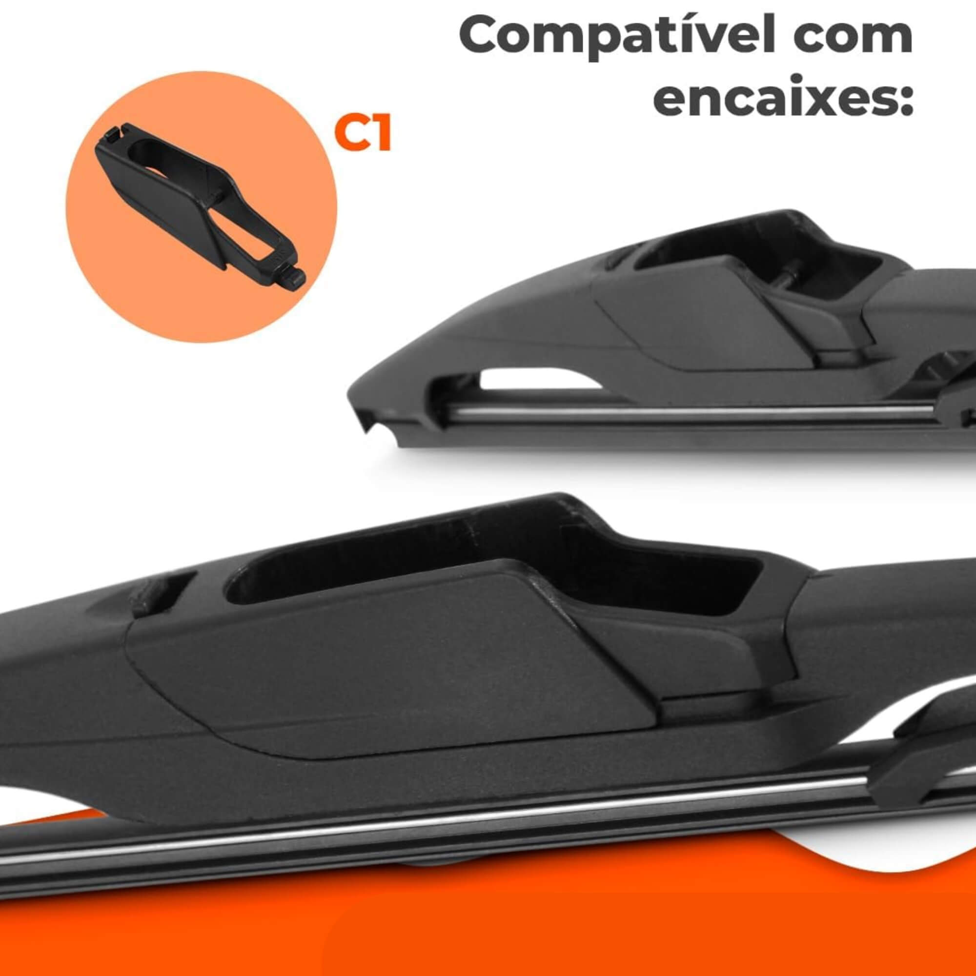 Palheta Traseira Carenada Multi Encaixes 11" Pol compatível com HB20 2013 a 2019 Overvision - TC11