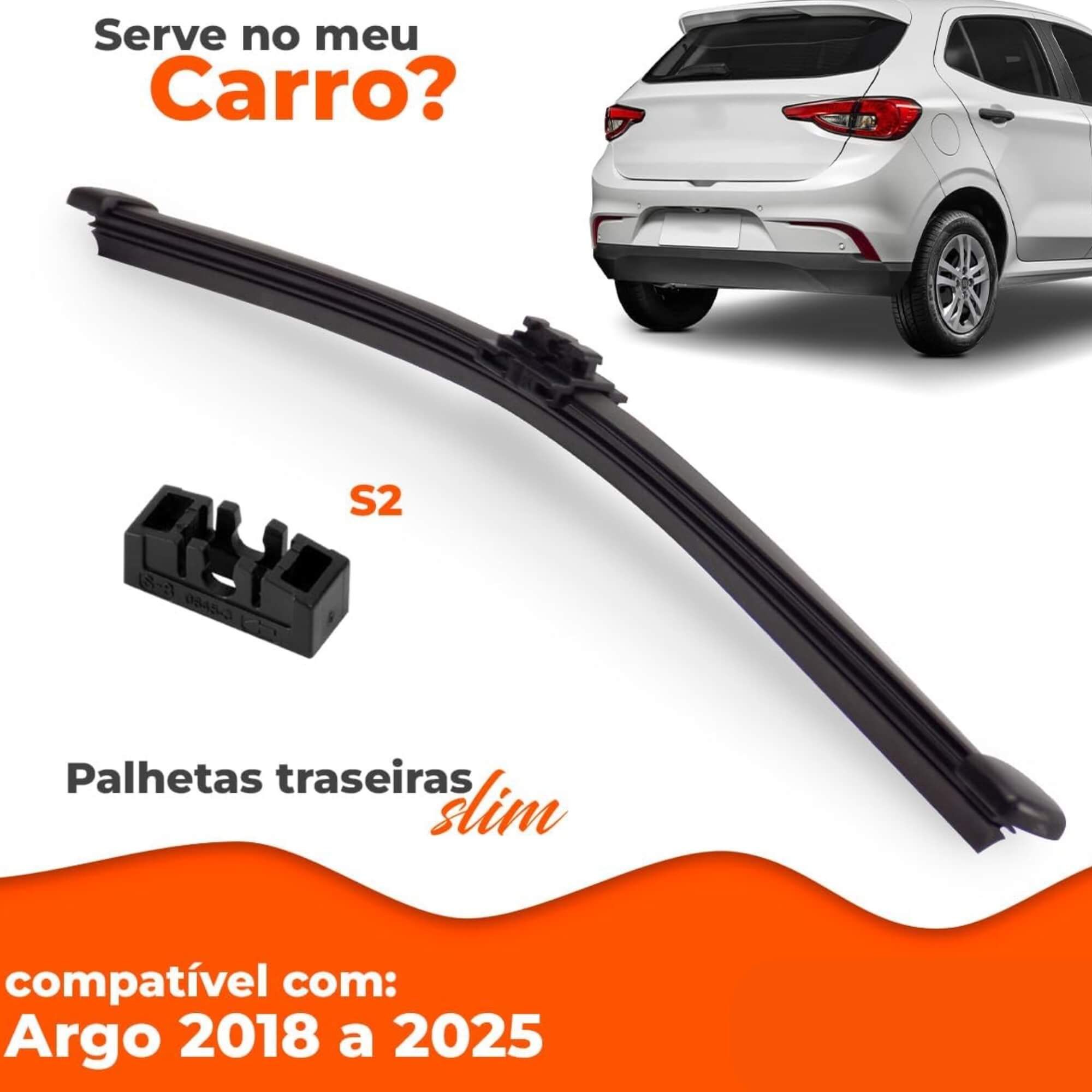 Palheta Traseira Slim Limpadora de Para-Brisa 10" Polegadas Argo 2018 a 2025 Overvision - TS10