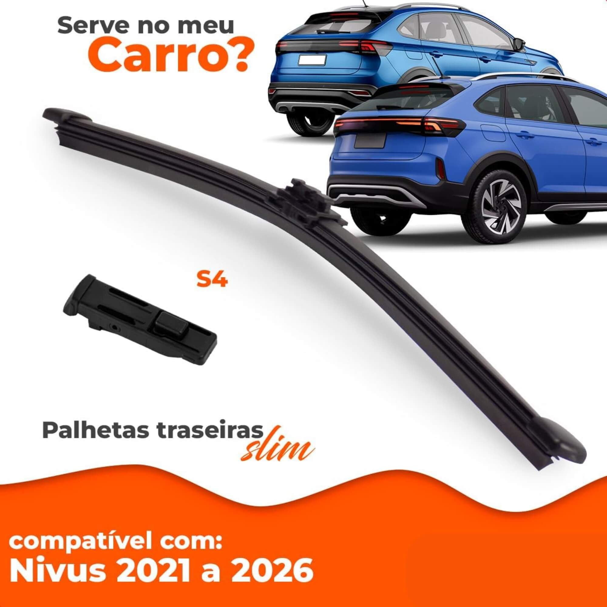 Palheta Traseira Slim Limpadora de Para-Brisa 12" Polegadas Nivus 2021 a 2026 Overvision - TS12