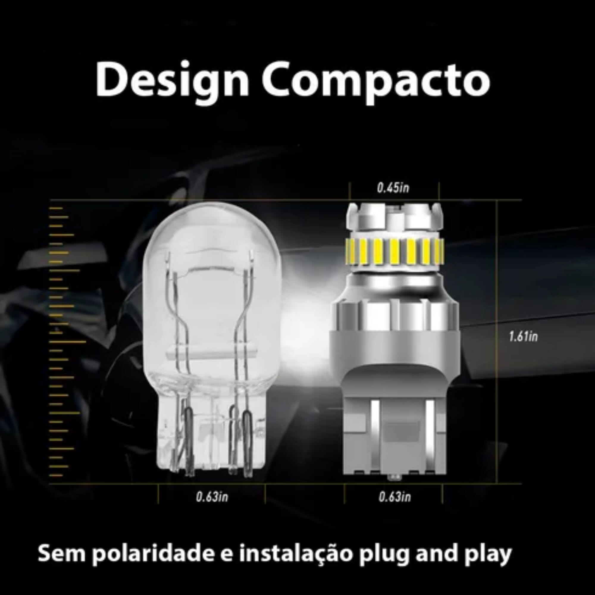 Lâmpada LED T20 7443 2W 9-16V 6 SMD 2835 Branca 3x6D Uppertech - 5901
