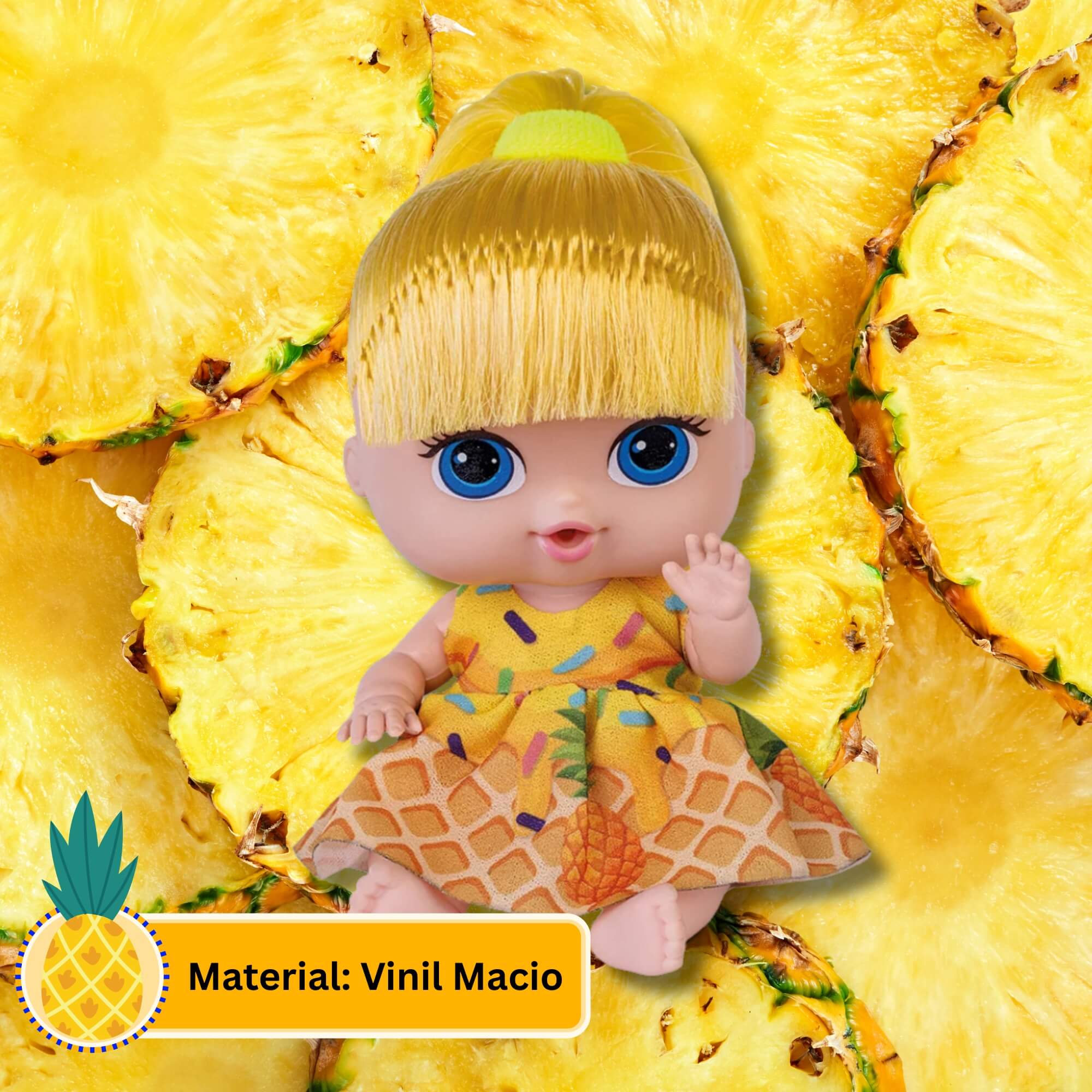Boneca Babys Collection Mini Sorvetinho Abacaxi Super Toys - 604