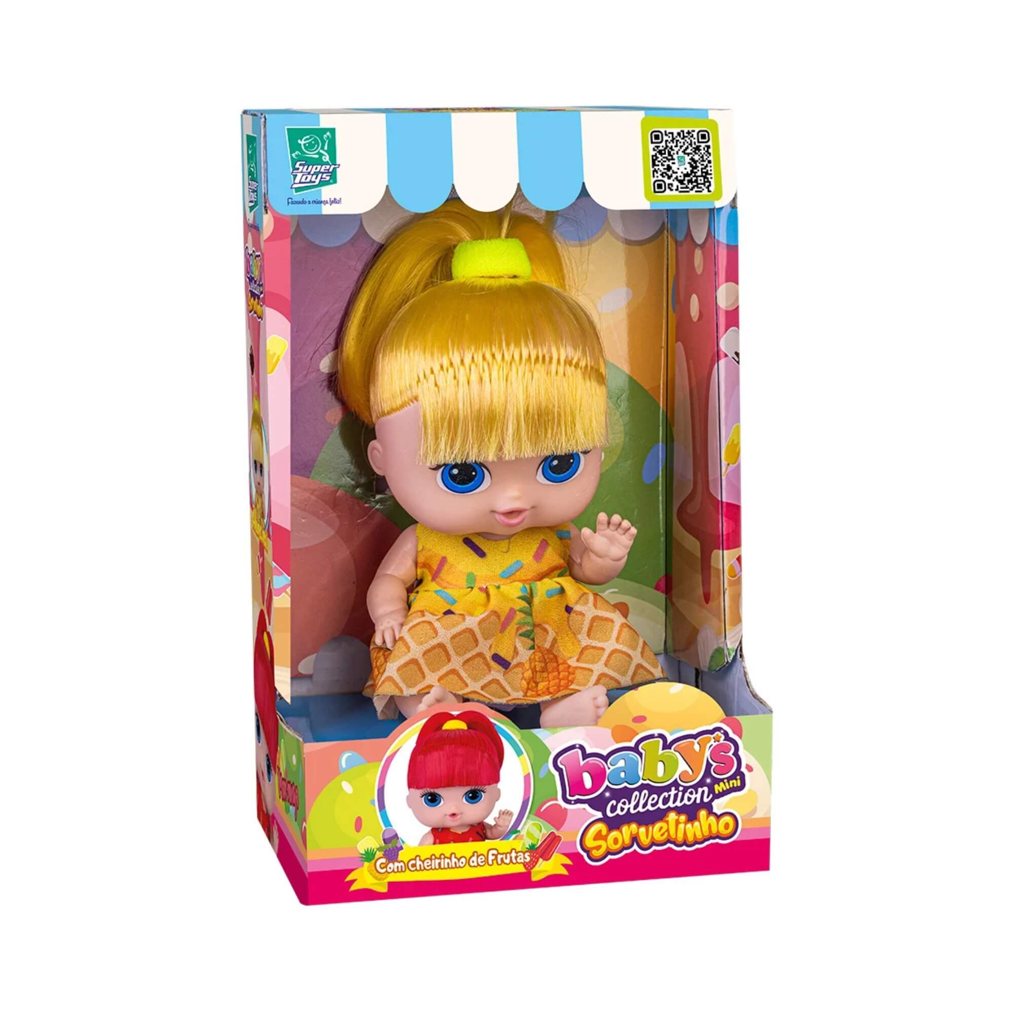 Boneca Babys Collection Mini Sorvetinho Abacaxi Super Toys - 604