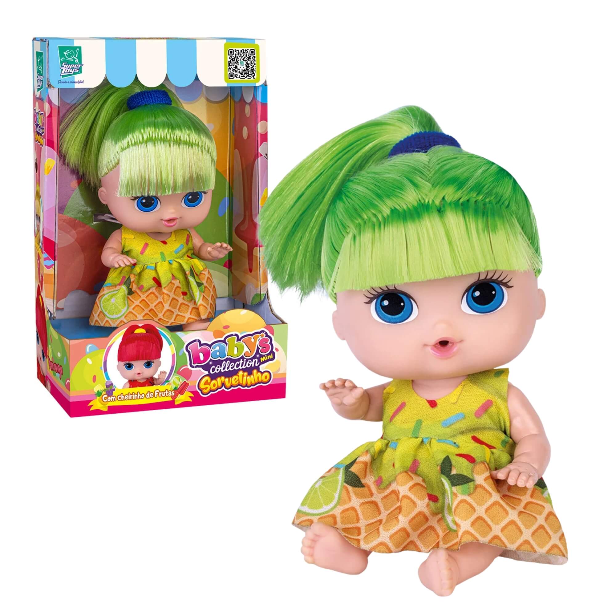 Boneca Babys Collection Mini Sorvetinho Limão Super Toys - 605