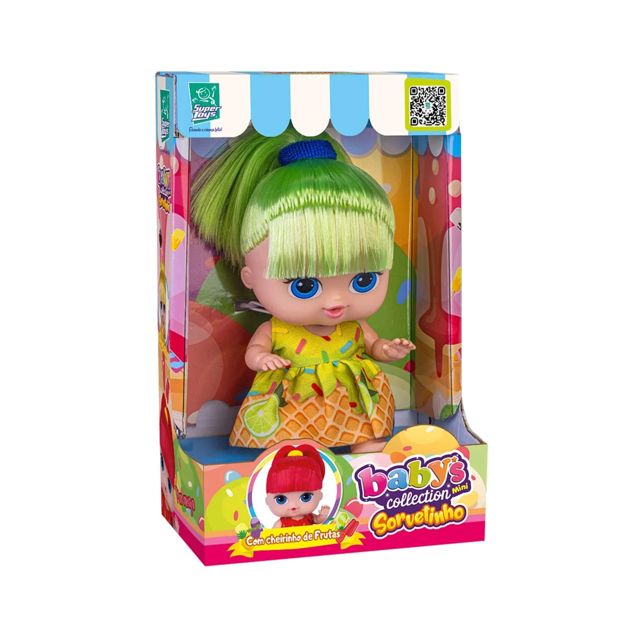 Boneca Babys Collection Mini Sorvetinho Limão Super Toys - 605