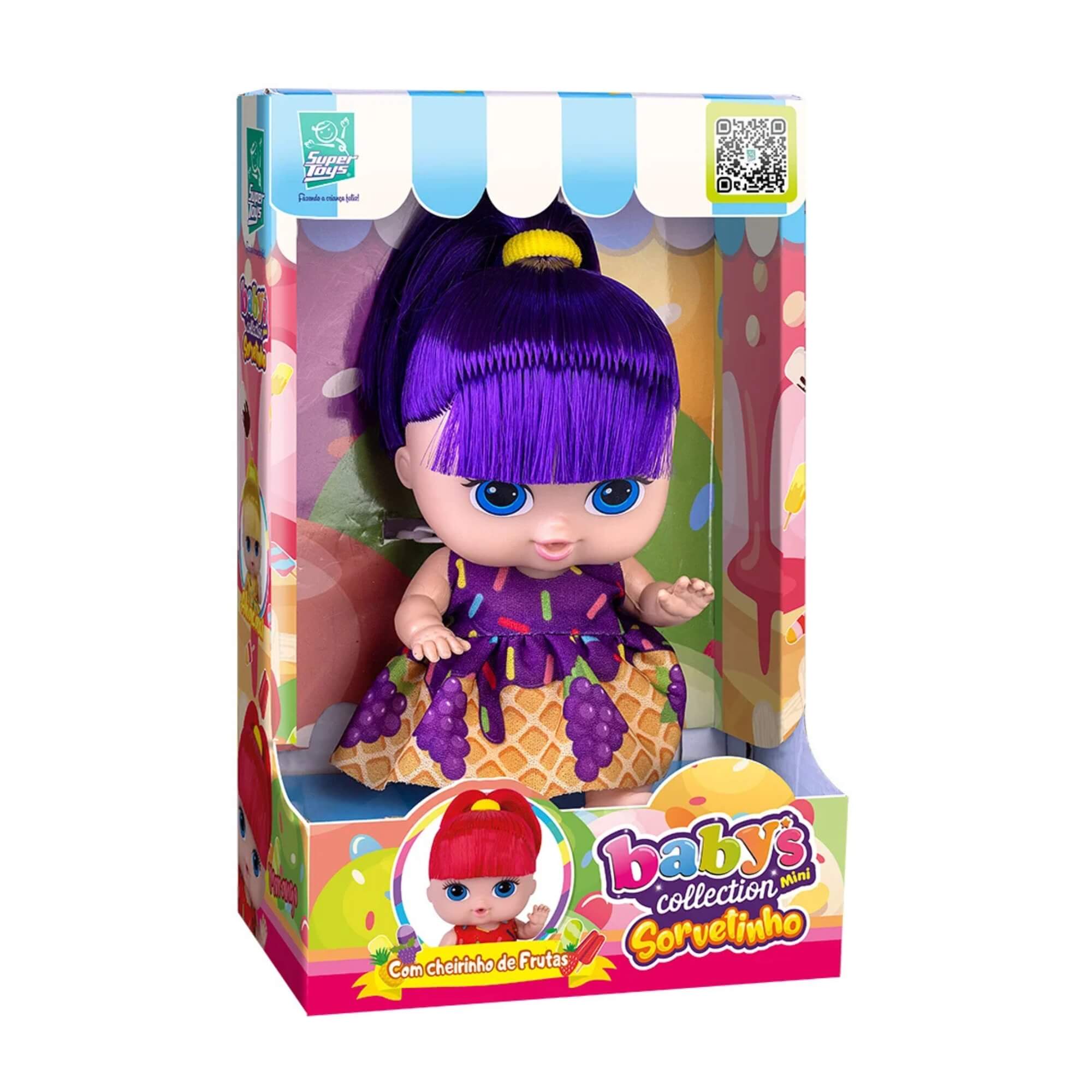 Boneca Babys Collection Mini Sorvetinho Uva Super Toys - 606