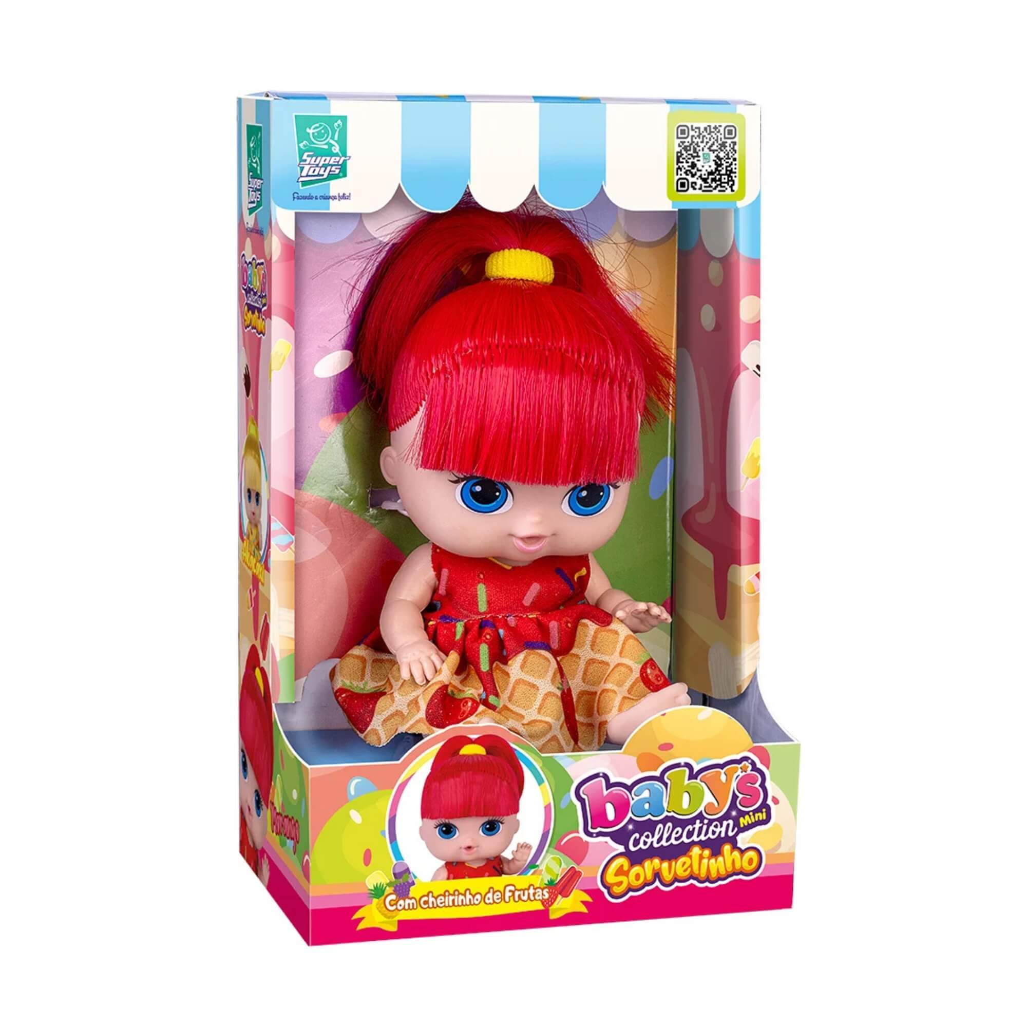 Boneca Babys Collection Mini Sorvetinho Morango Super Toys - 607