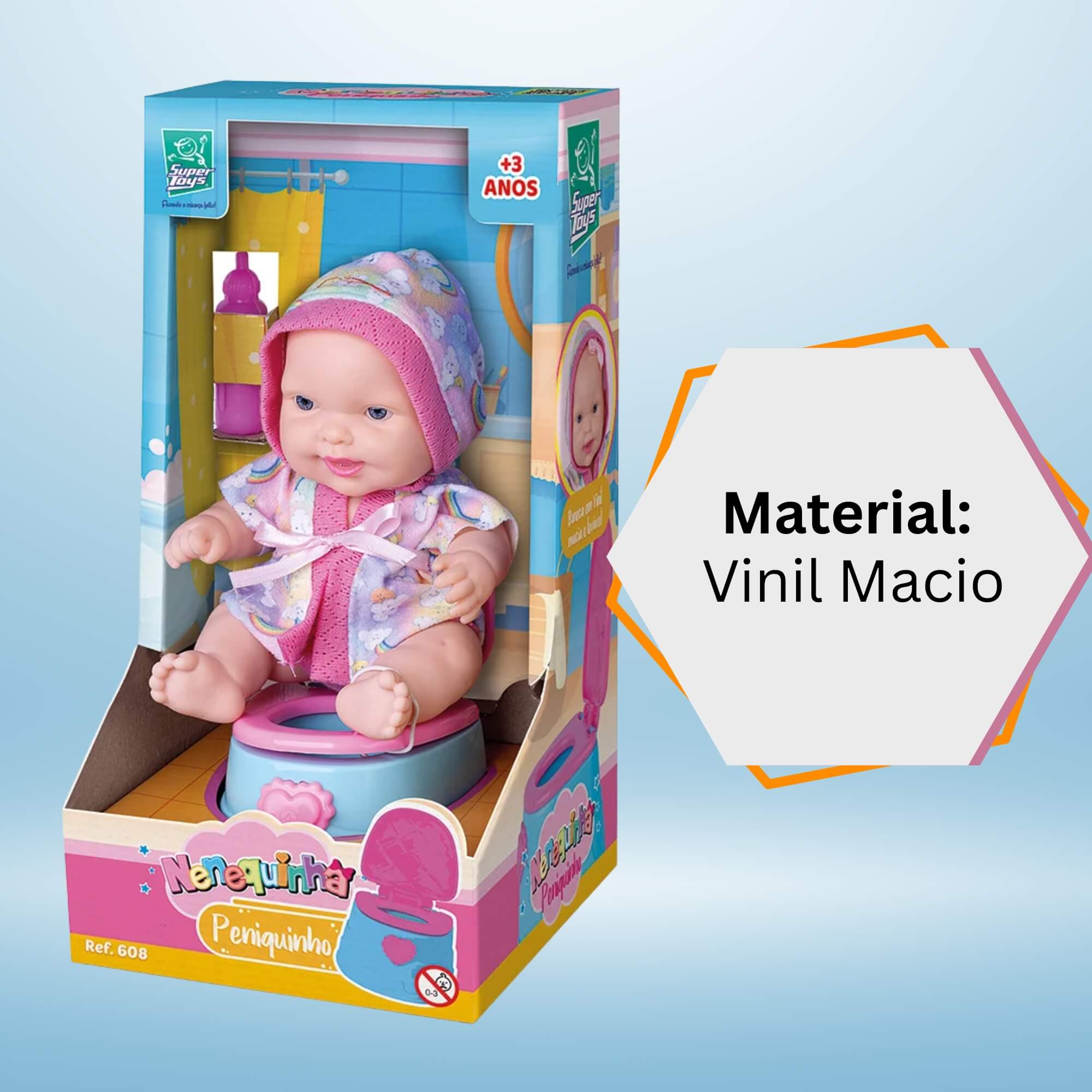 Boneca Nenequinha Peniquinho - Faz Xixi - Super Toys - 608