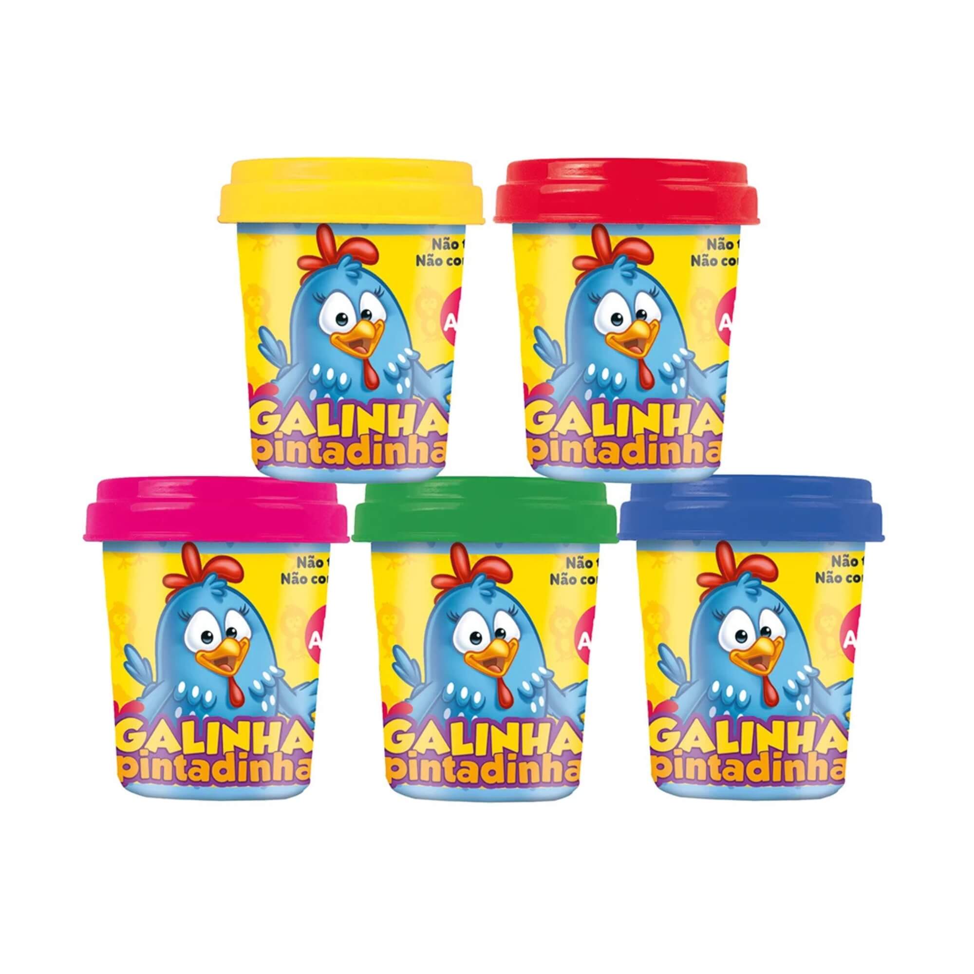Brinquedo Infantil Galinha Pintadinha Kit De Massinhas Com 5 Potes Super Toys - 614