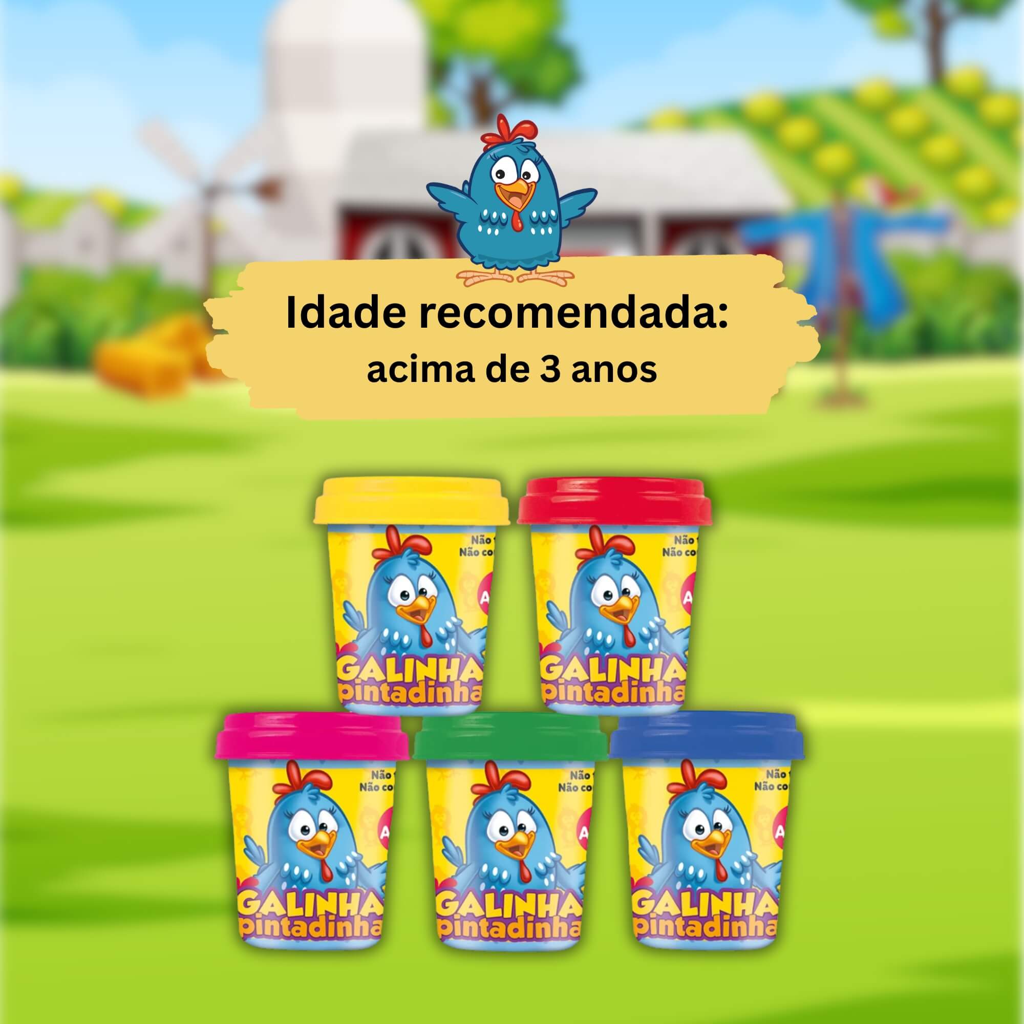 Brinquedo Infantil Galinha Pintadinha Kit De Massinhas Com 5 Potes Super Toys - 614