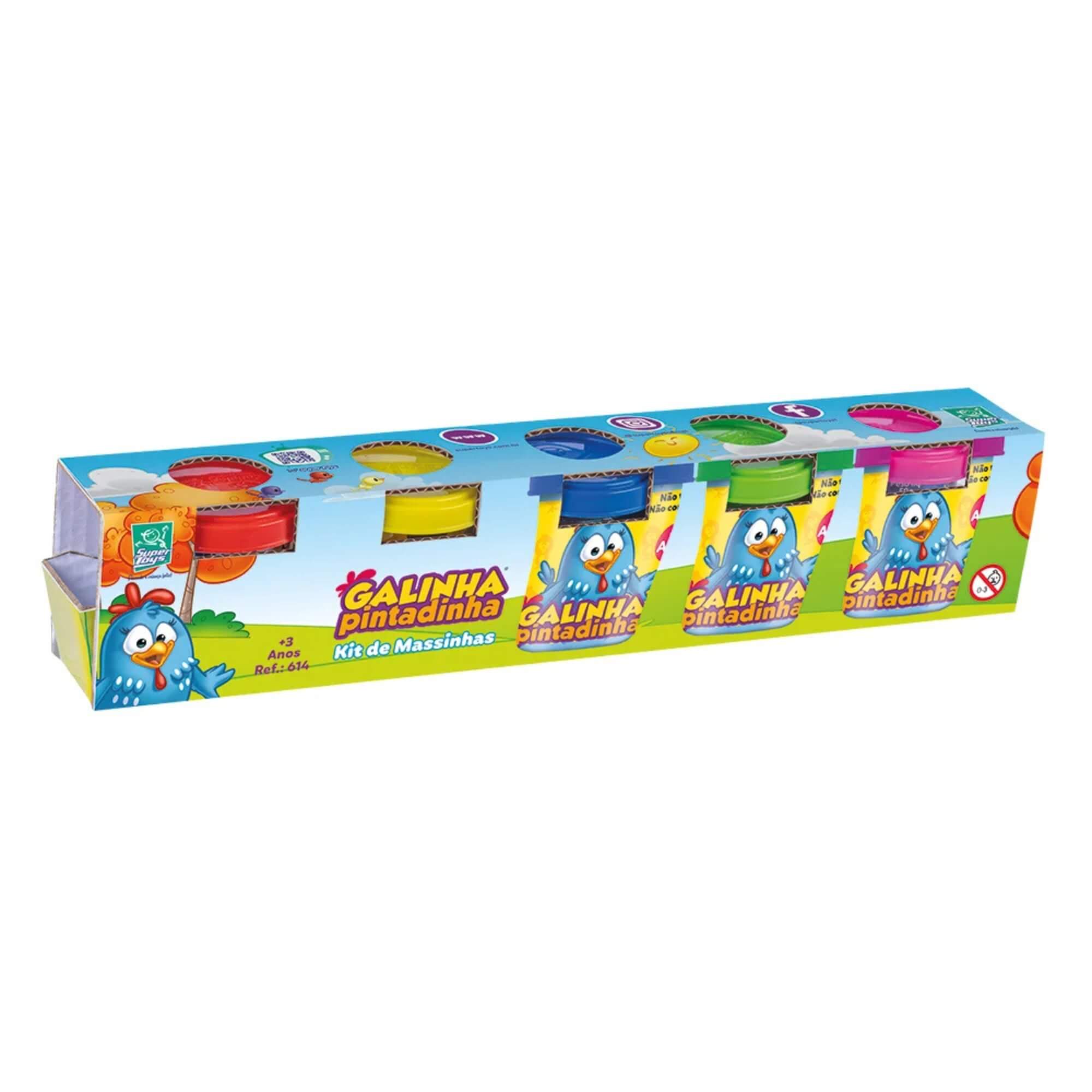 Brinquedo Infantil Galinha Pintadinha Kit De Massinhas Com 5 Potes Super Toys - 614