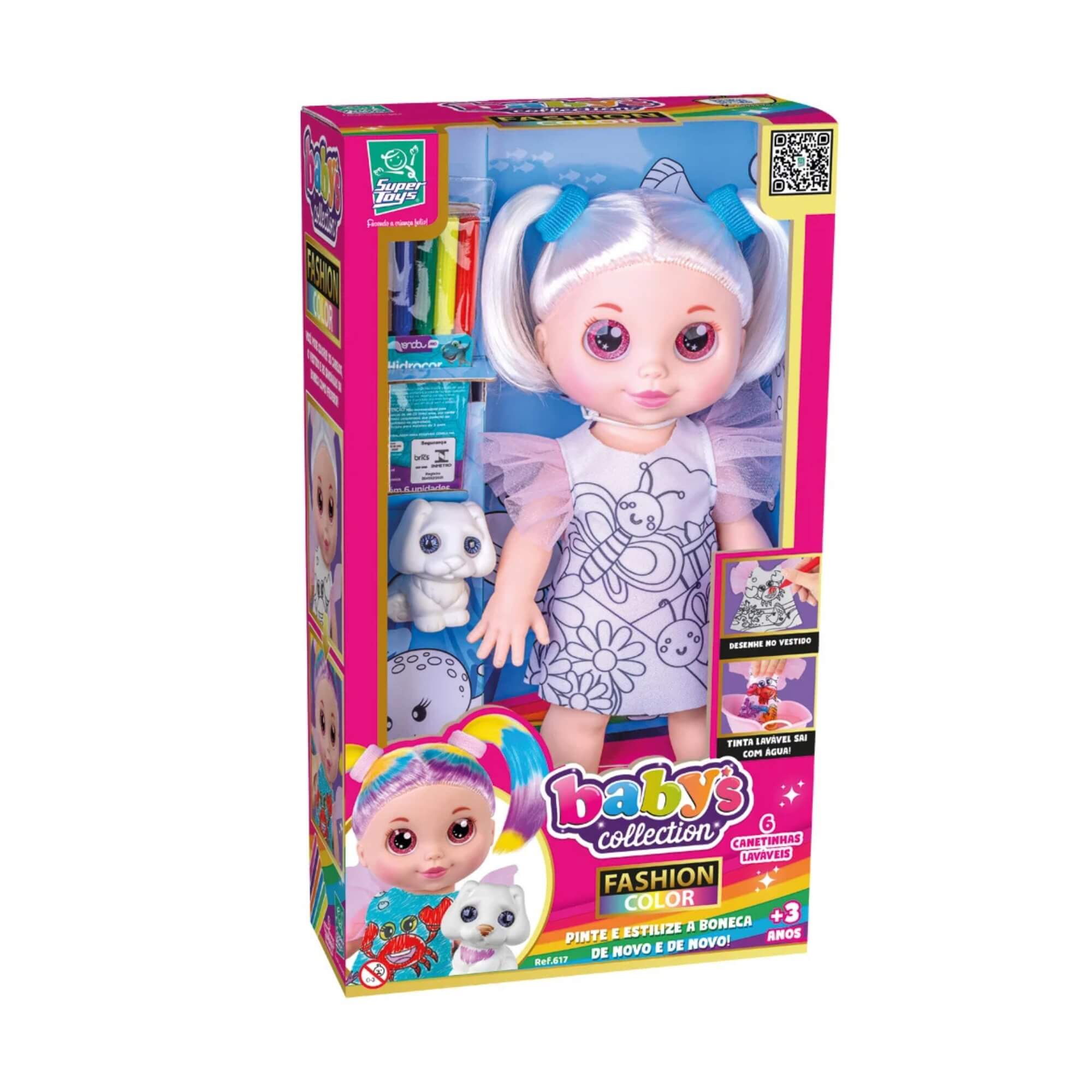 Boneca Babys Collection Fashion Color Super Toys - 617
