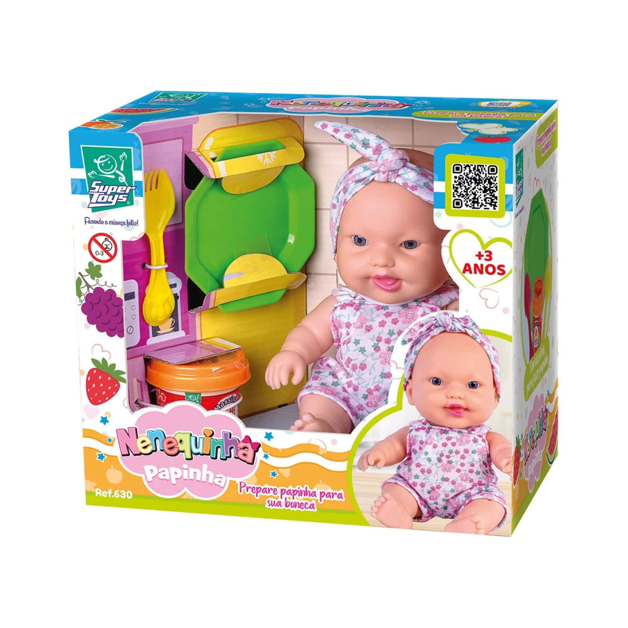 Boneca Nenequinha Papinha com Massinha e Acessórios Super Toys - 630