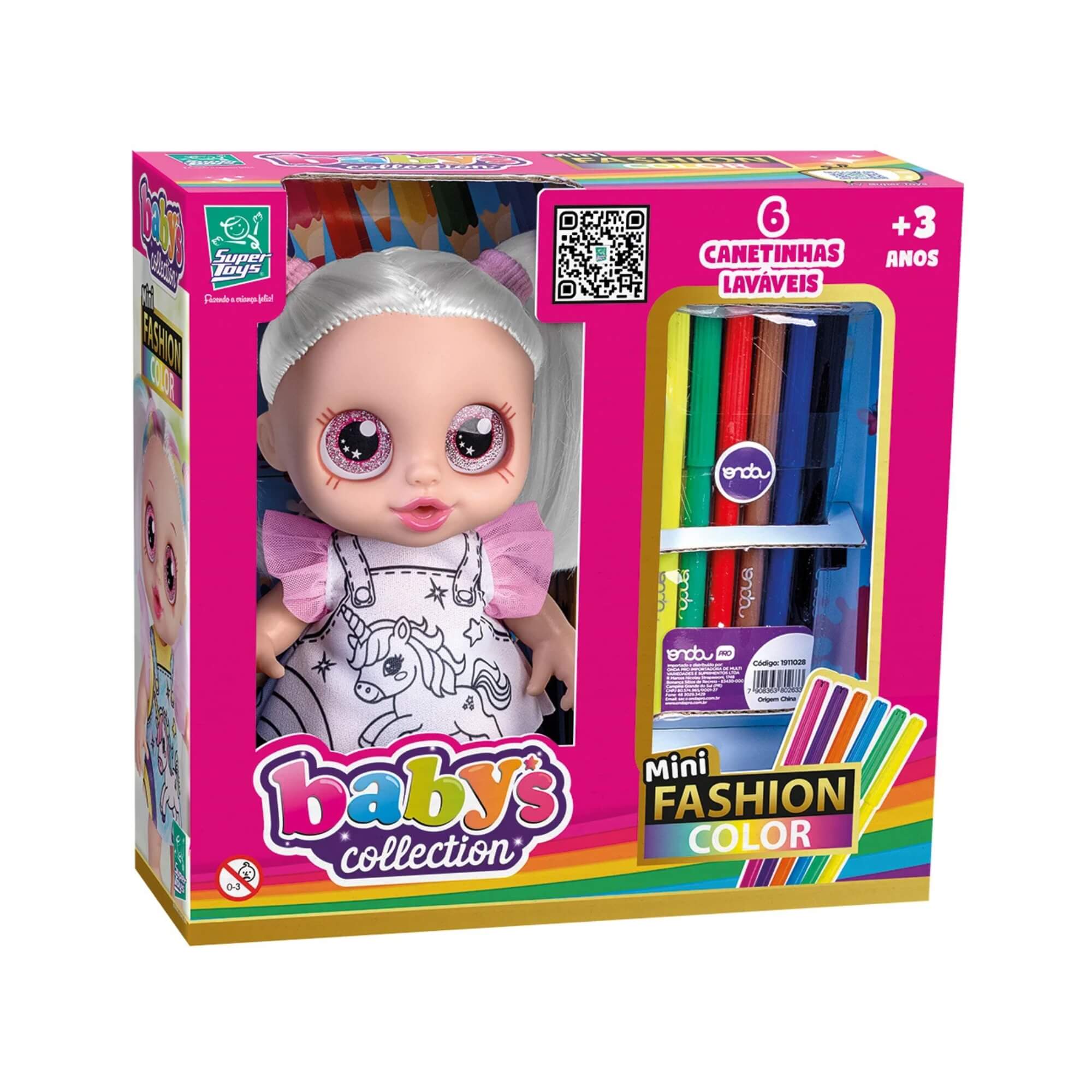 Boneca Babys Collection Mini Fashion Color Super Toys - 645