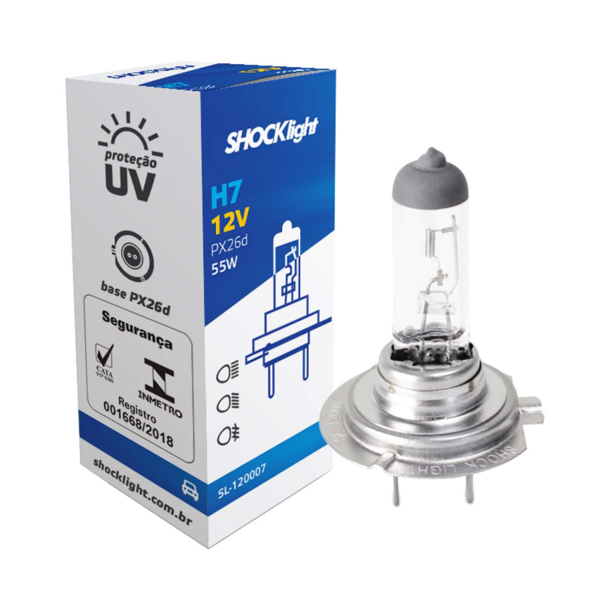 Lâmpada Halógena Standart H7 12V 55W PX26D Shocklight - SL-120007