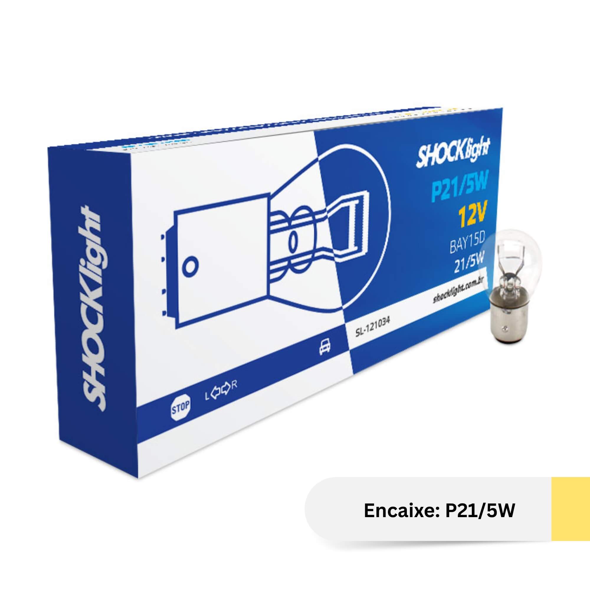 Lâmpada 1034 12V 21/5W BAY15D 02 Polos (Caixa com 10 unidades) Shocklight - SL-121034