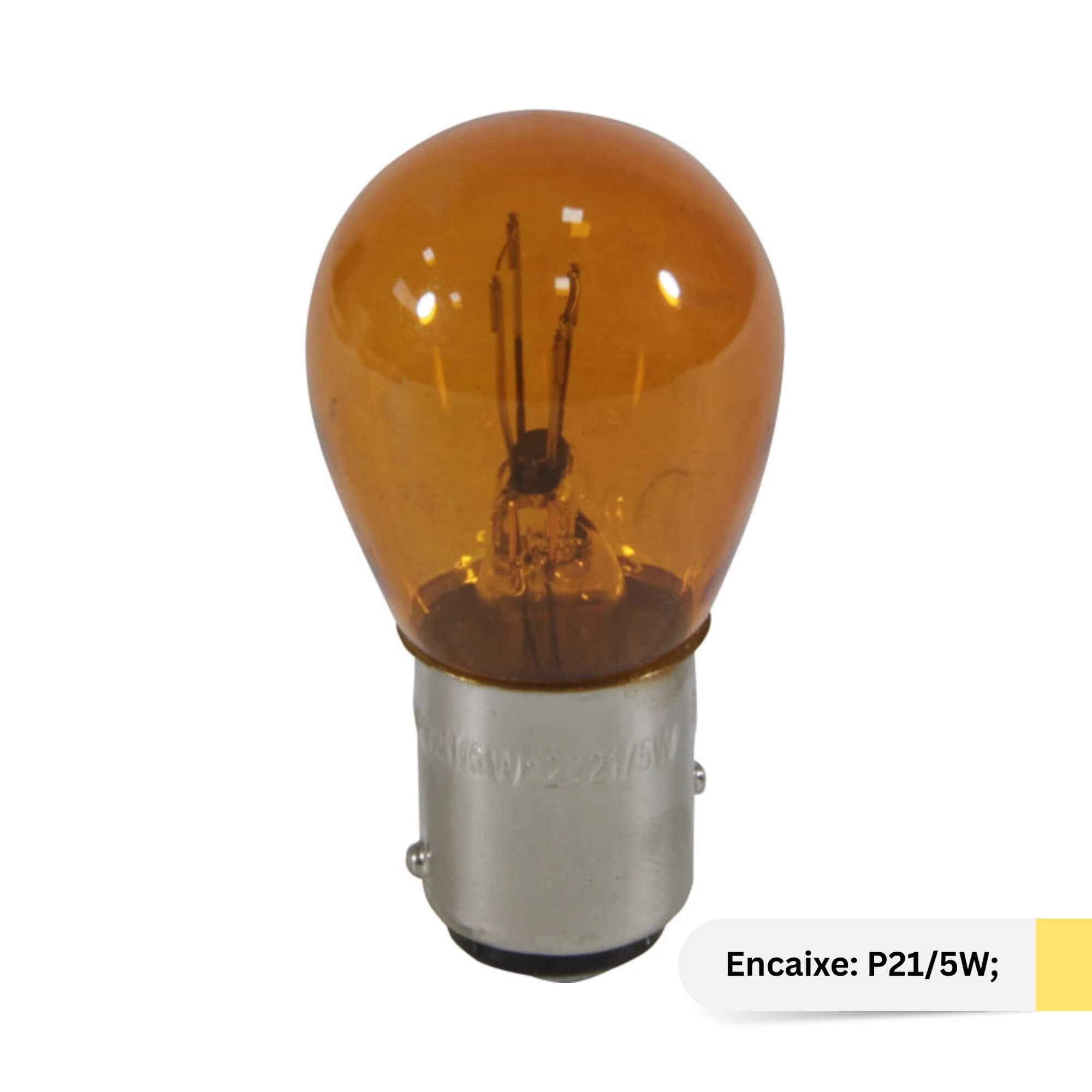 Lâmpada 1034 12V 21/5W BAY15D 02 Polos Ambar (Caixa com 10 unidades) Shocklight - SL-121034AM