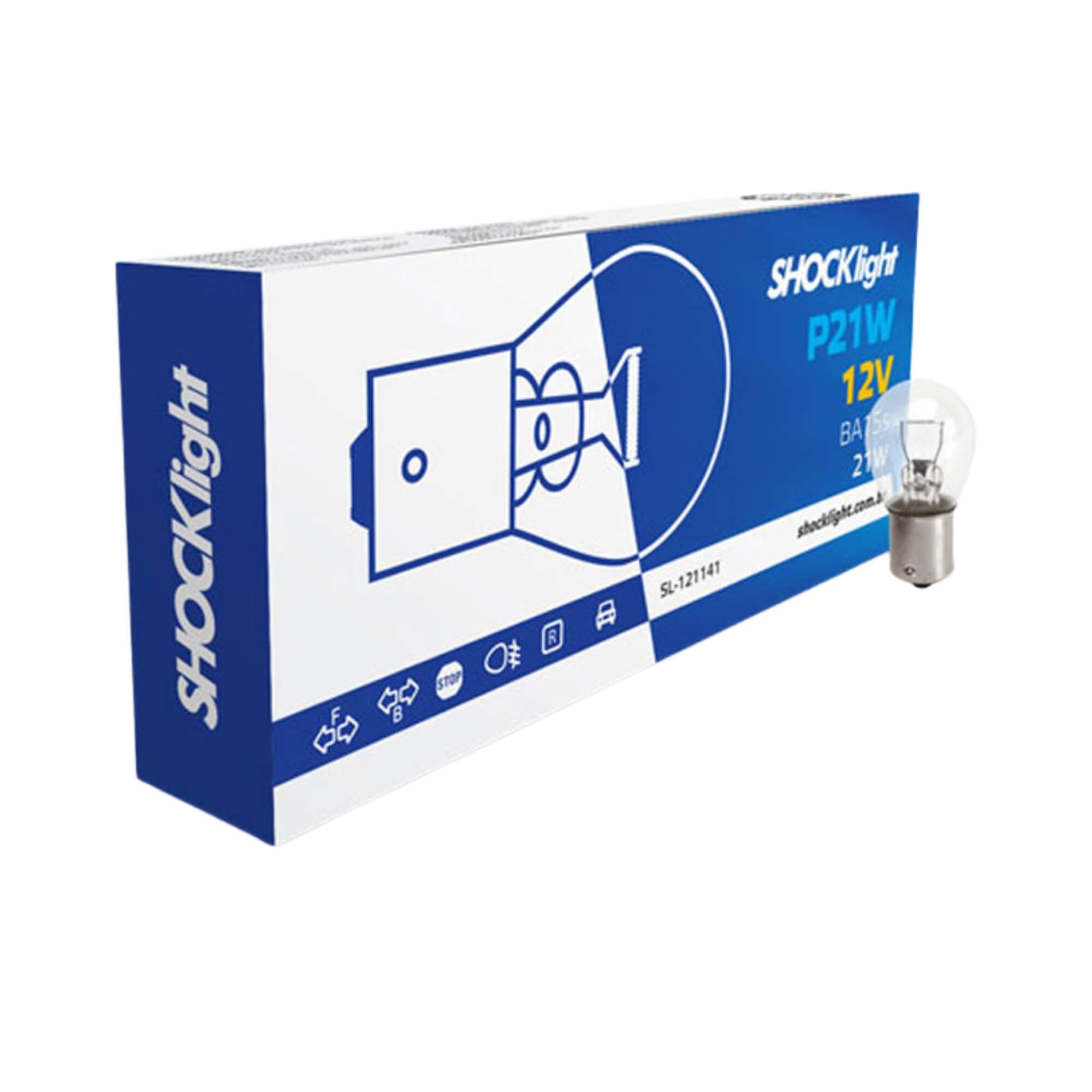 Lâmpada 1141 12V 21W BA15S 01 Polo (Caixa com 10 unidades) Shocklight - SL-121141