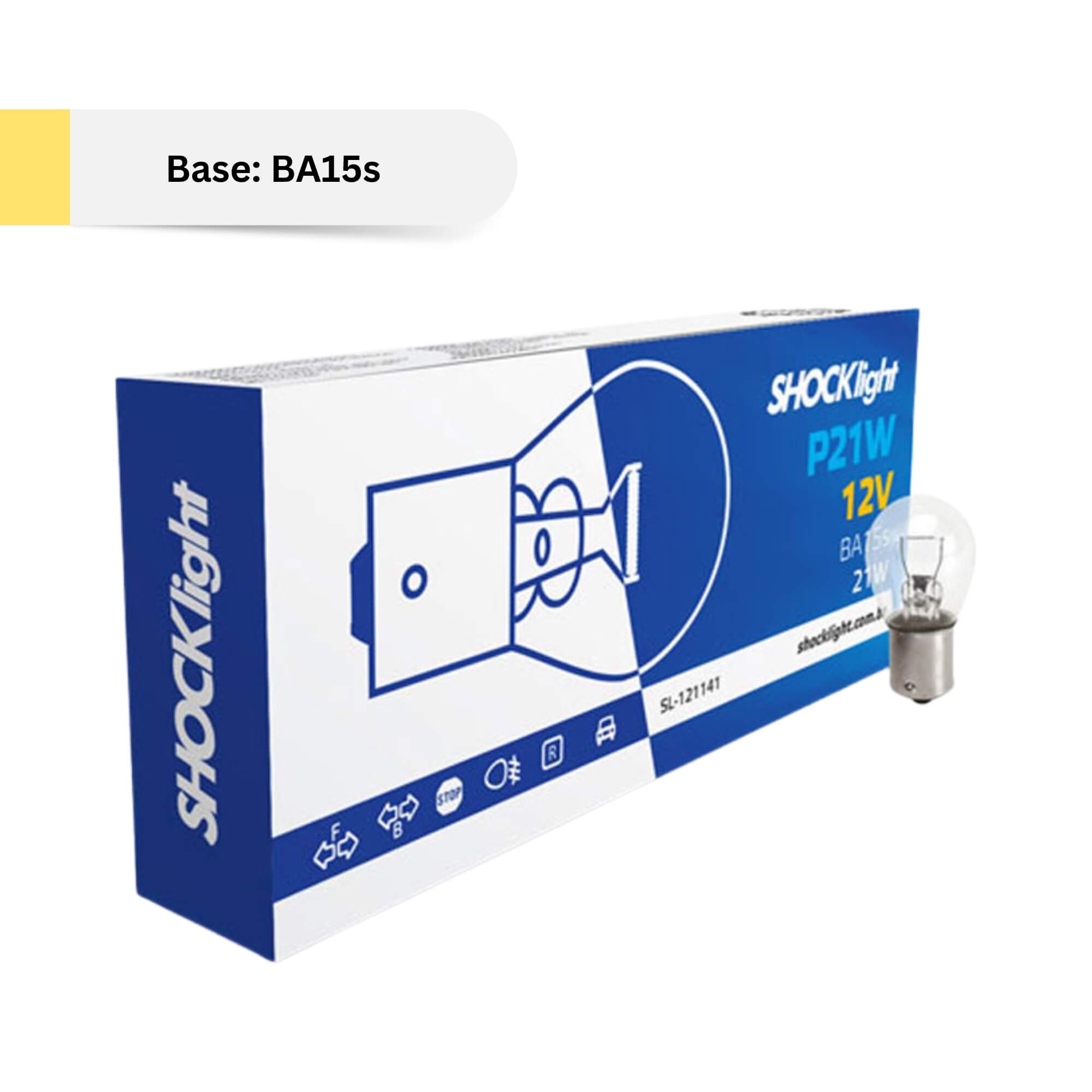 Lâmpada 1141 12V 21W BA15S 01 Polo (Caixa com 10 unidades) Shocklight - SL-121141