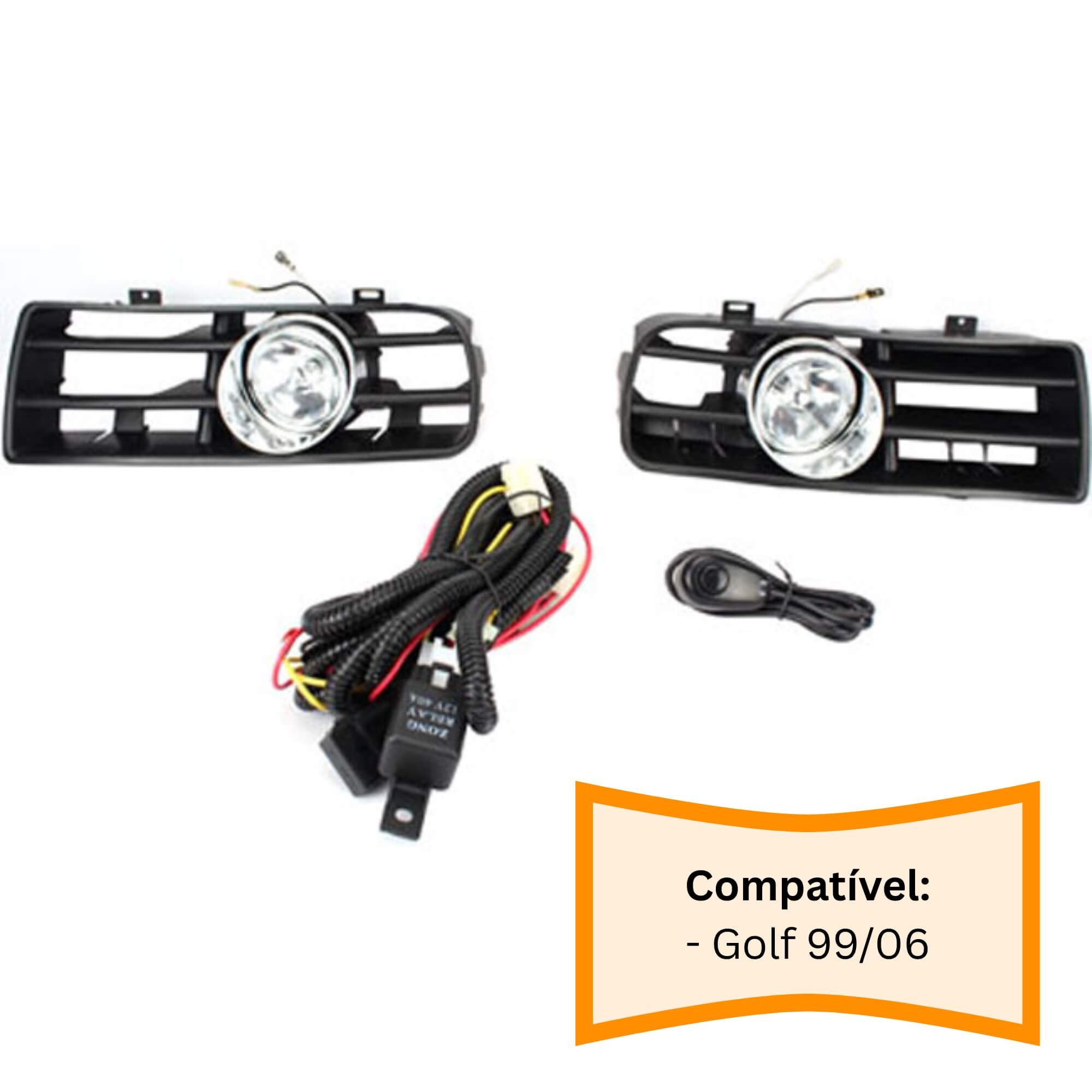 Kit Farol de Milha Golf 99/06 Botão Modelo Universal Shocklight - SL-262310
