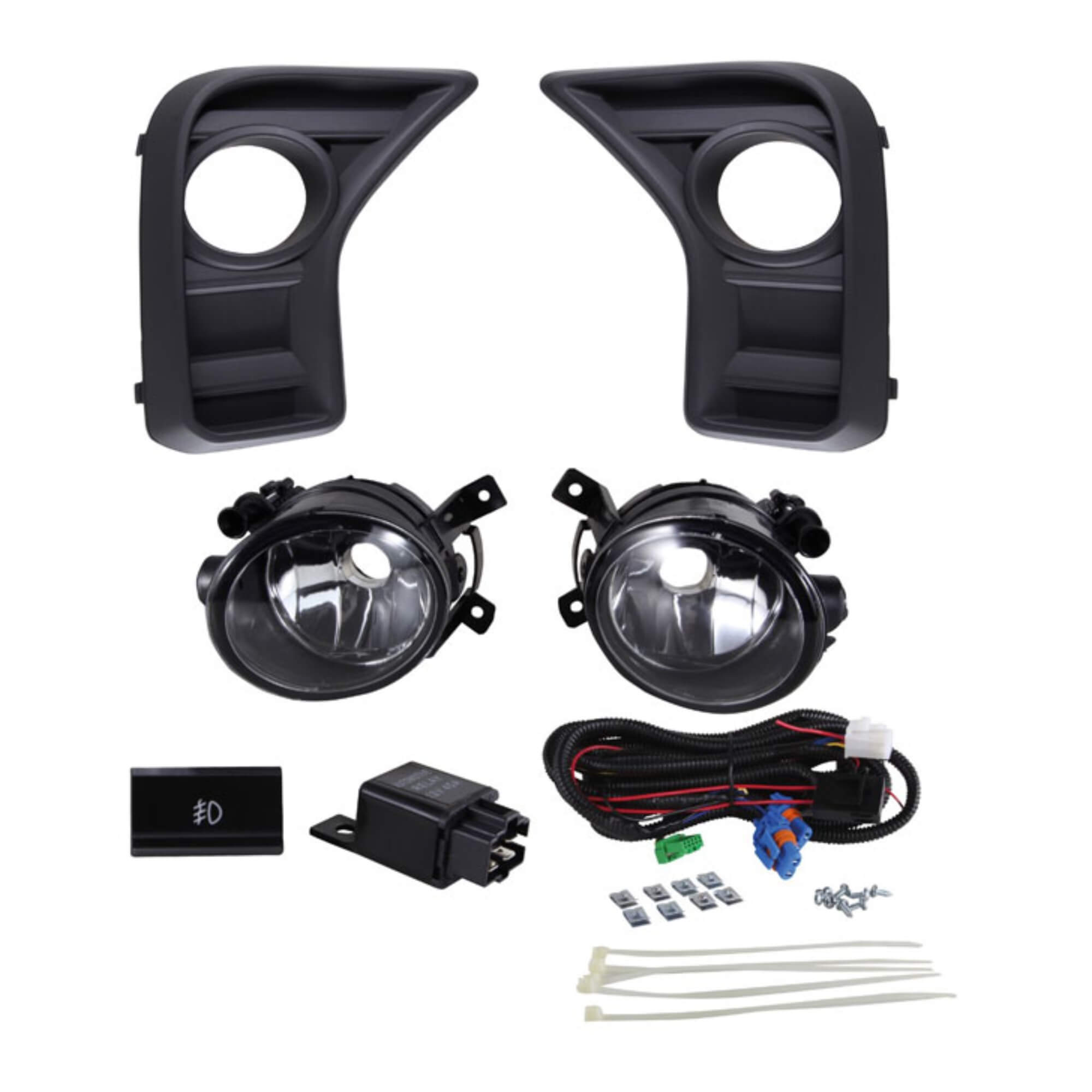 Kit Farol de milha Saveiro G8 2024 em diante c/ Grade Botão Modelo Original Shocklight - SL-263110