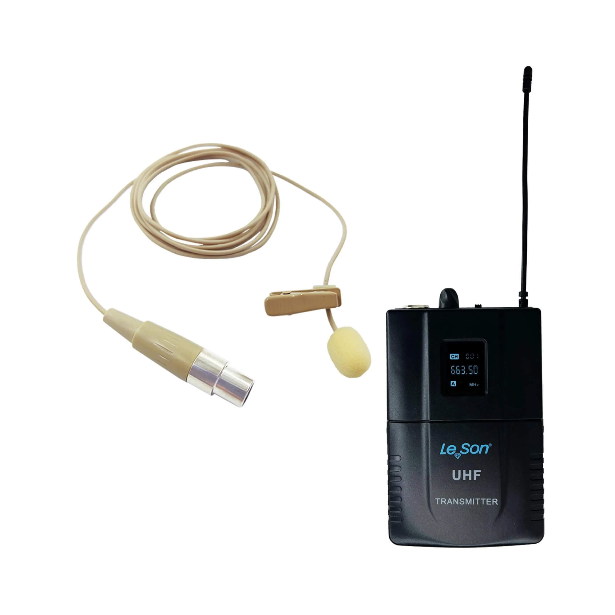 Microfone sem fio LS962 c/ 2 Lapelas Omnidirecional 96 Canais Bege Leson - 2AMLS9623
